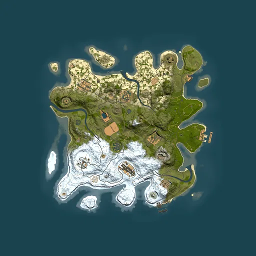 Rust map seed 444085699, 3500x3500m top-down preview
