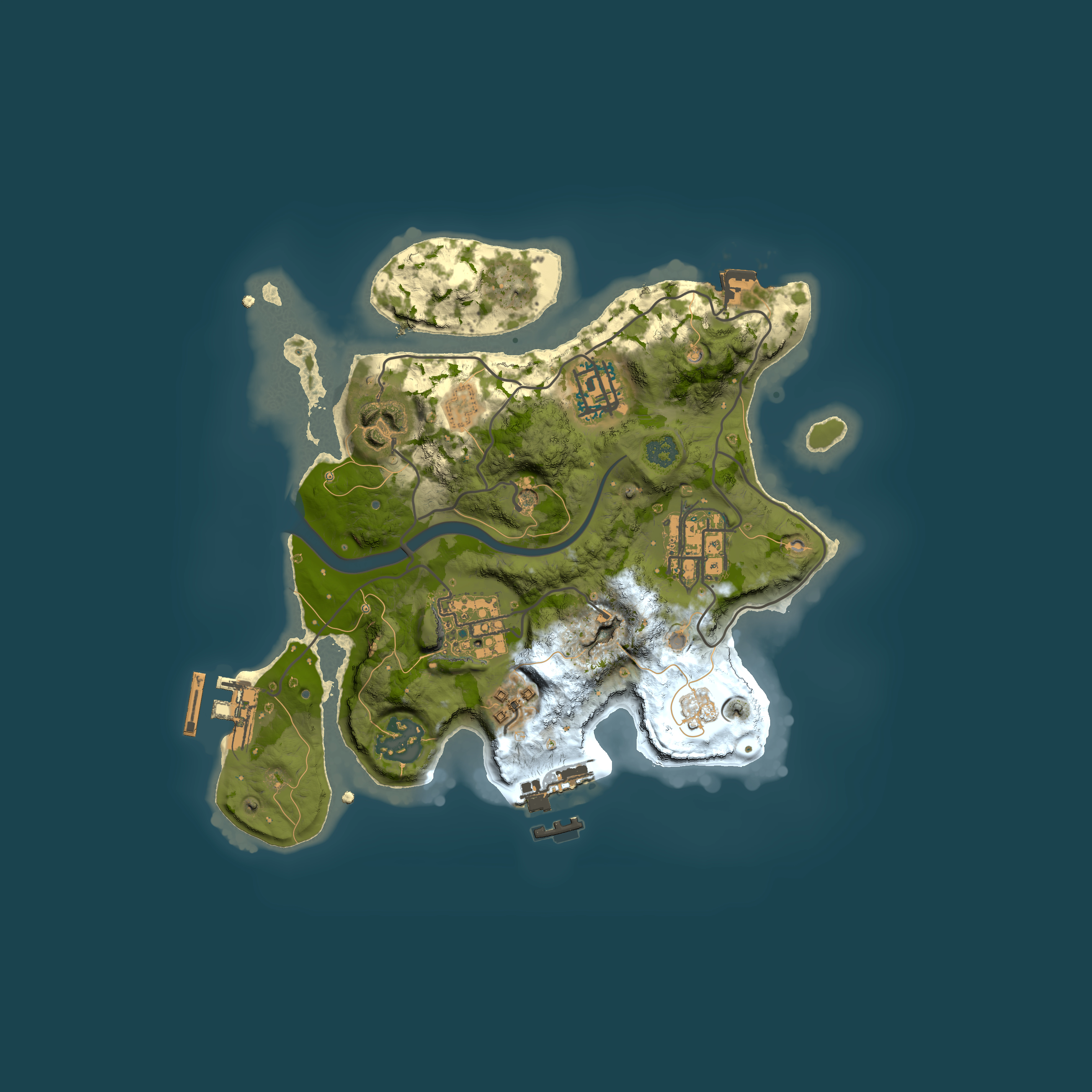 Full top-down render of Rust map seed 221102019, 2500x2500m