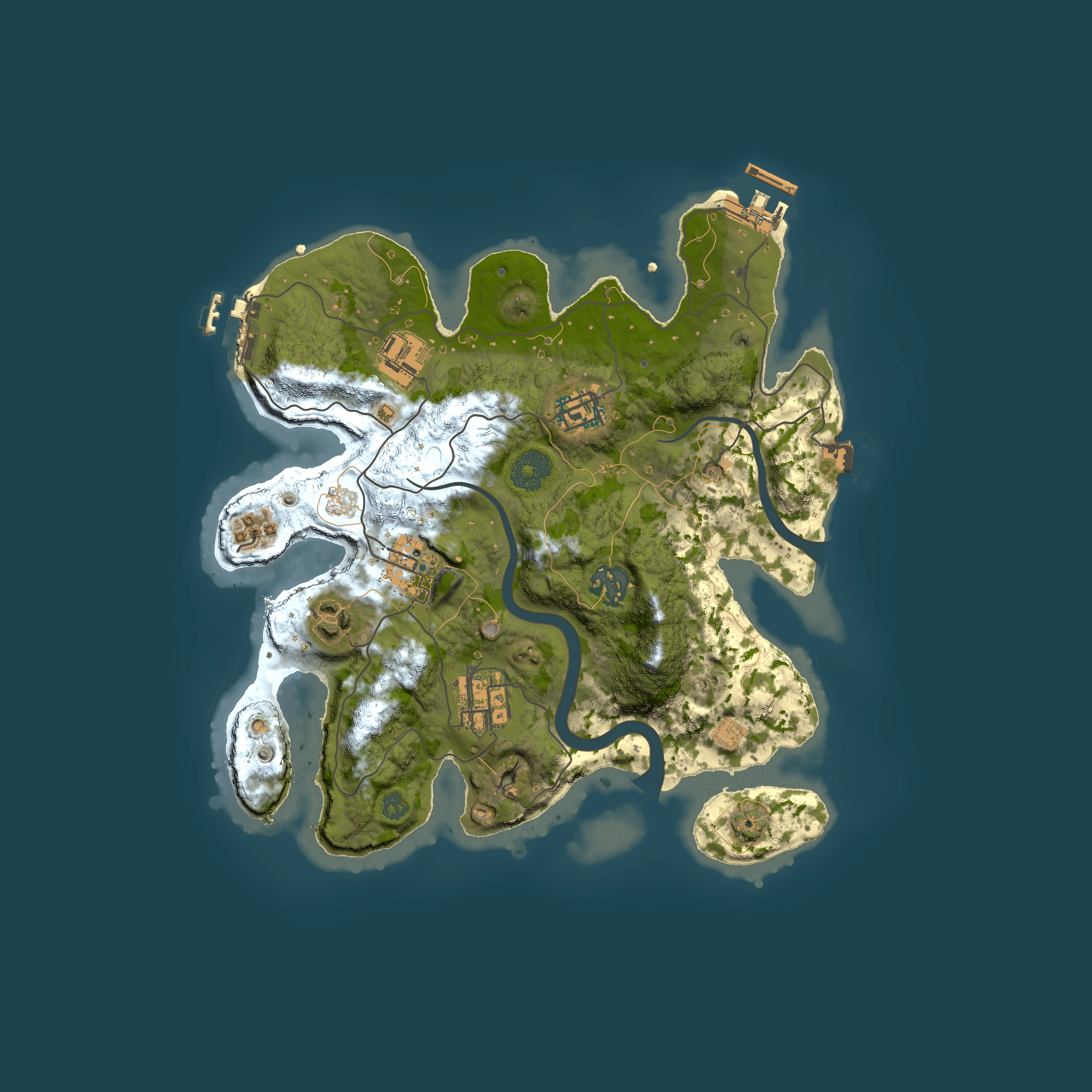 Full top-down render of Rust map seed 1550431541, 3000x3000m