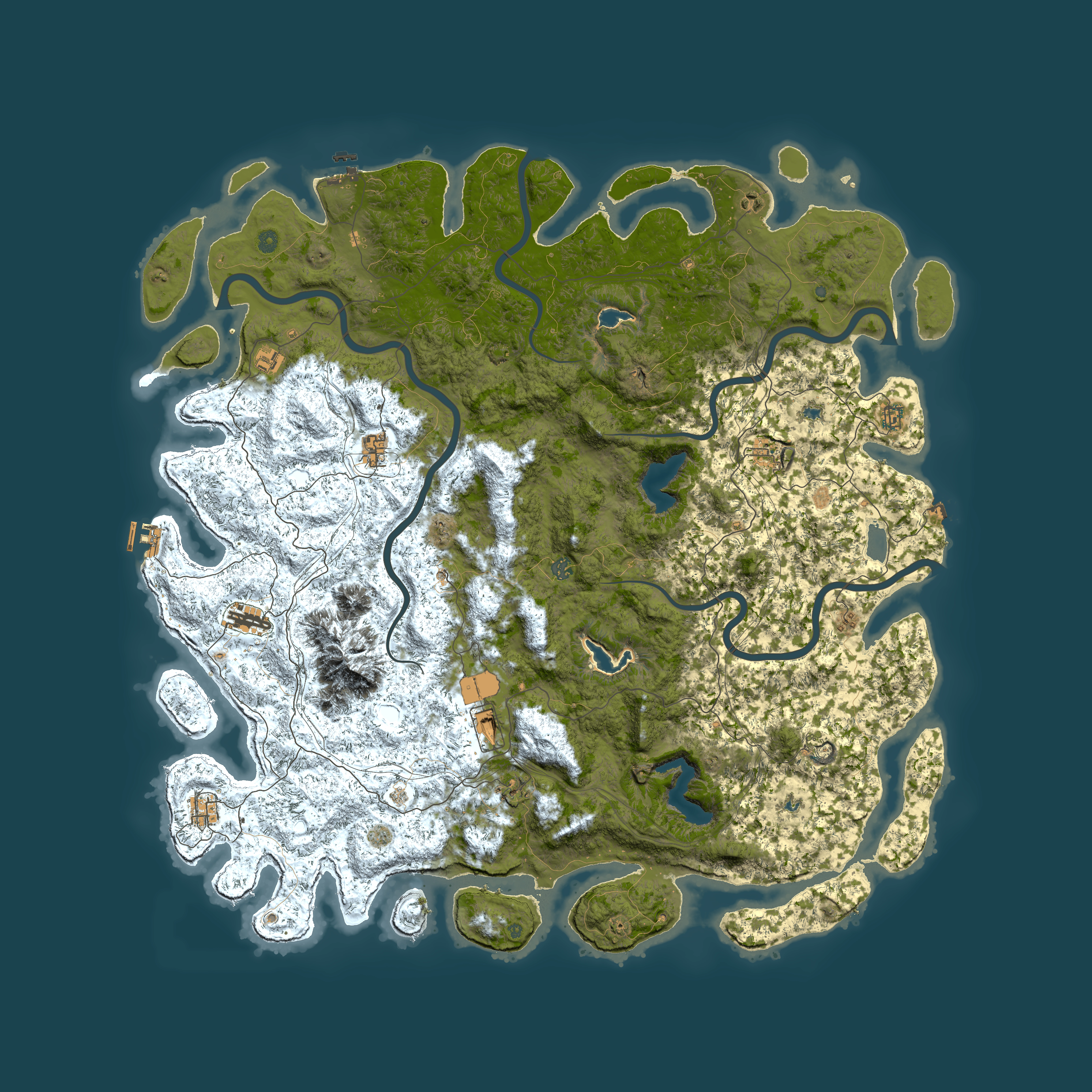 Full top-down render of Rust map seed 15624363, 6000x6000m
