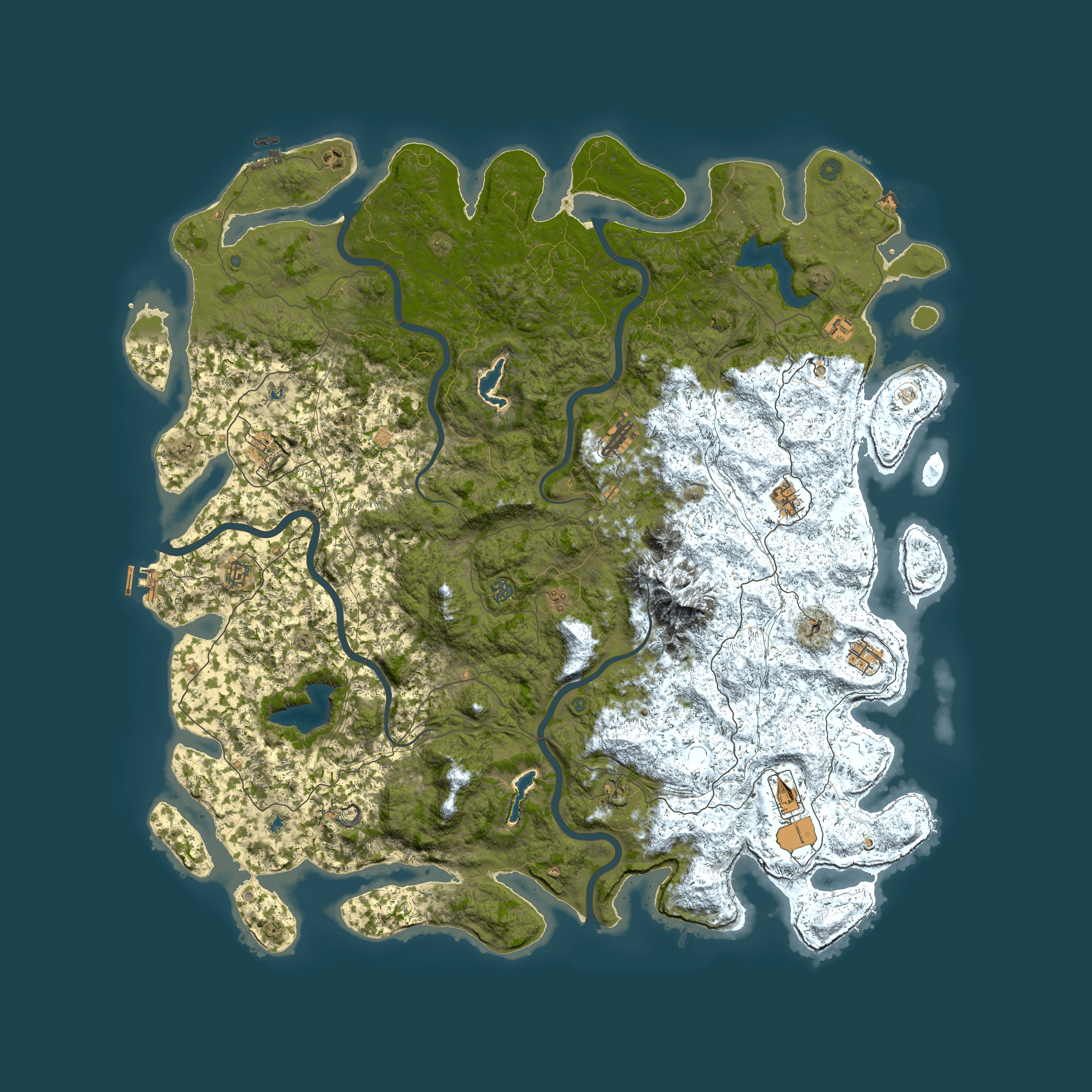 Full top-down render of Rust map seed 1634668587, 6000x6000m