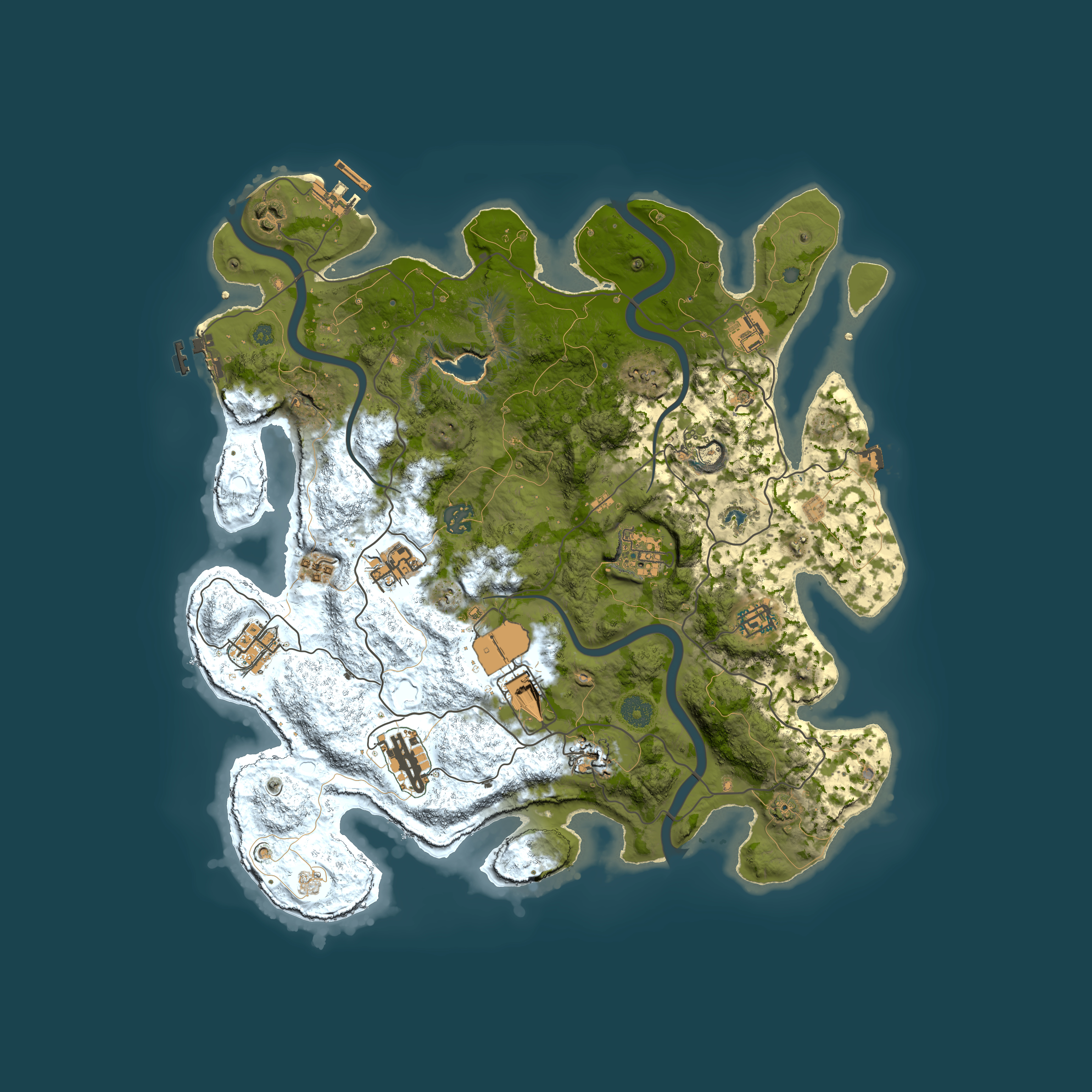 Full top-down render of Rust map seed 410433022, 4000x4000m