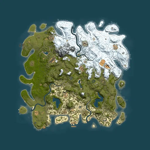 Rust map seed 616743360, 5000x5000m top-down preview