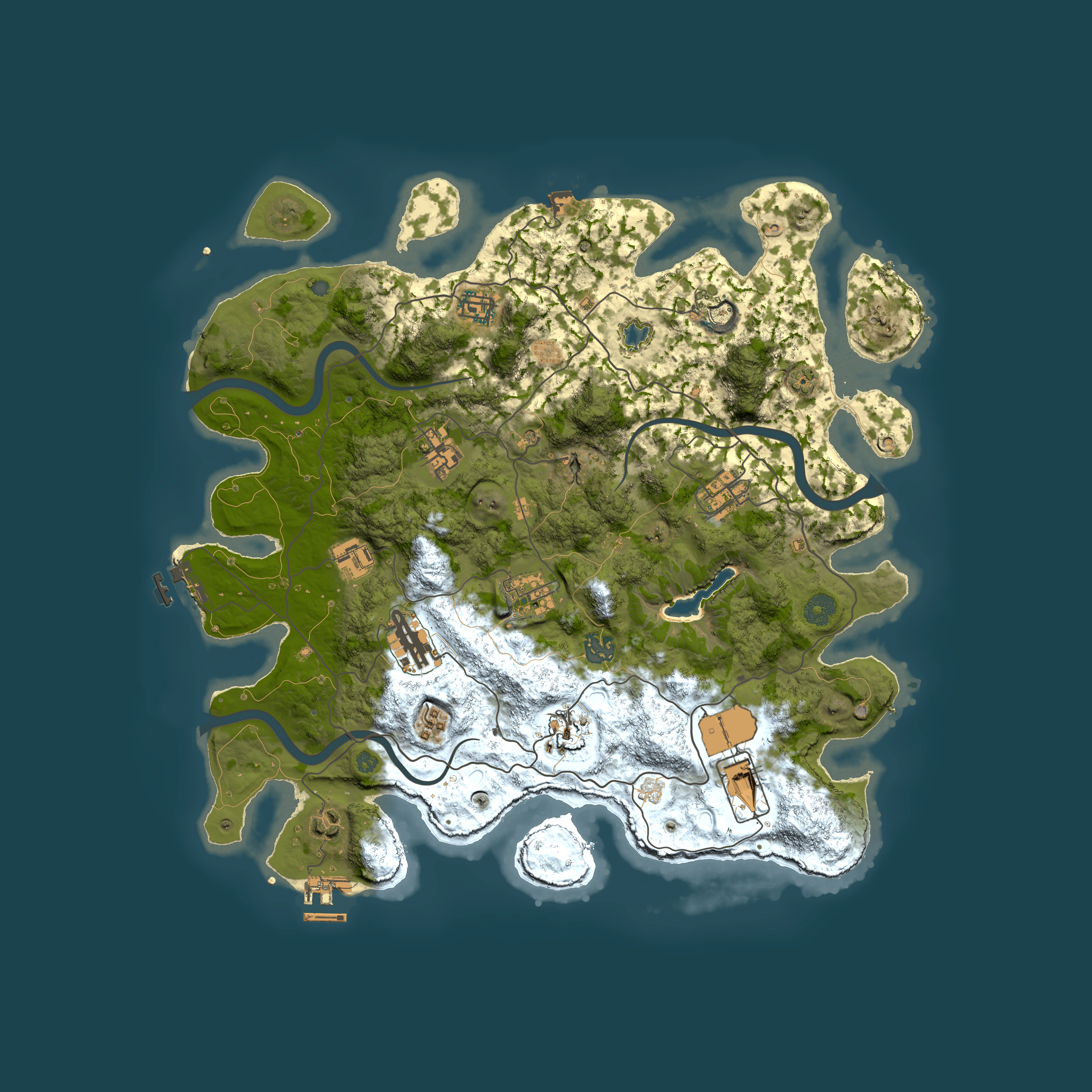 Full top-down render of Rust map seed 979168835, 4000x4000m