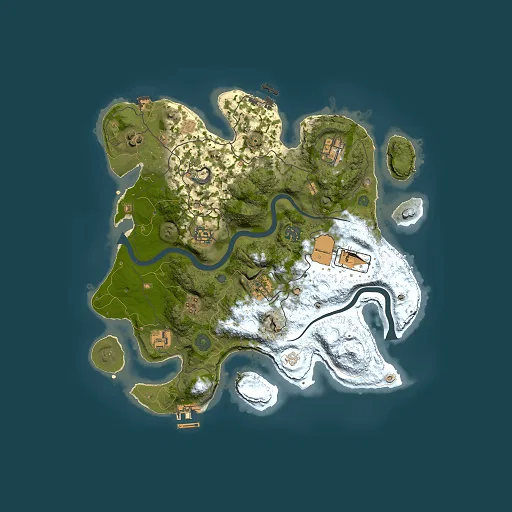 Rust map seed 2050121885, 3500x3500m top-down preview