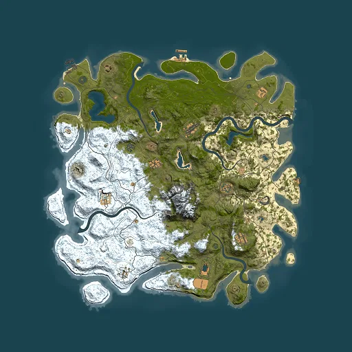 Rust map seed 847483030, 5000x5000m top-down preview