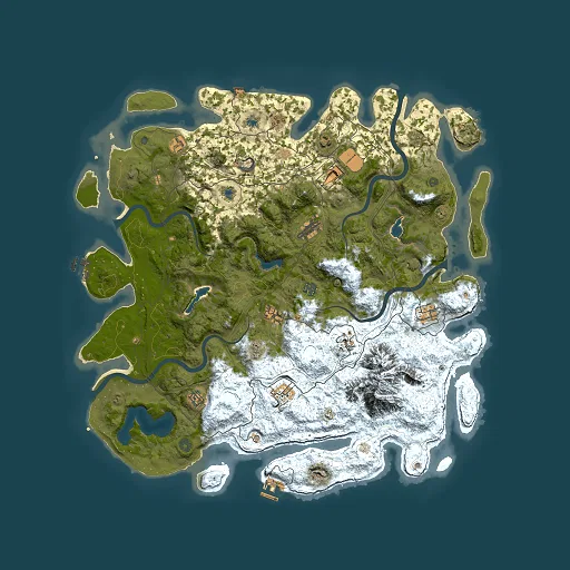 Rust map seed 1452521838, 5000x5000m top-down preview