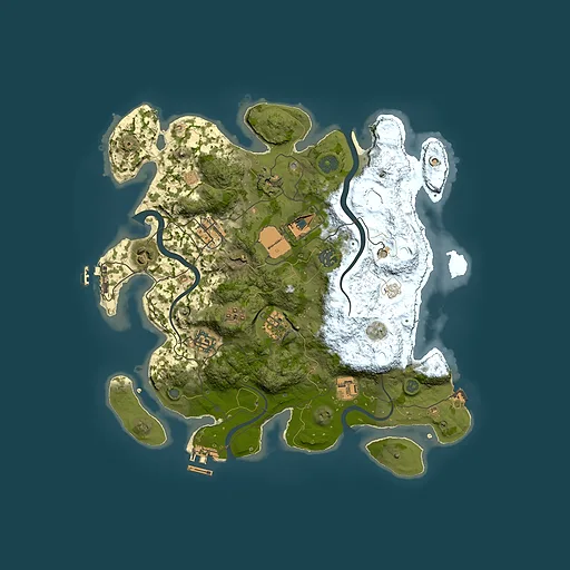 Rust map seed 1676966444, 3500x3500m top-down preview
