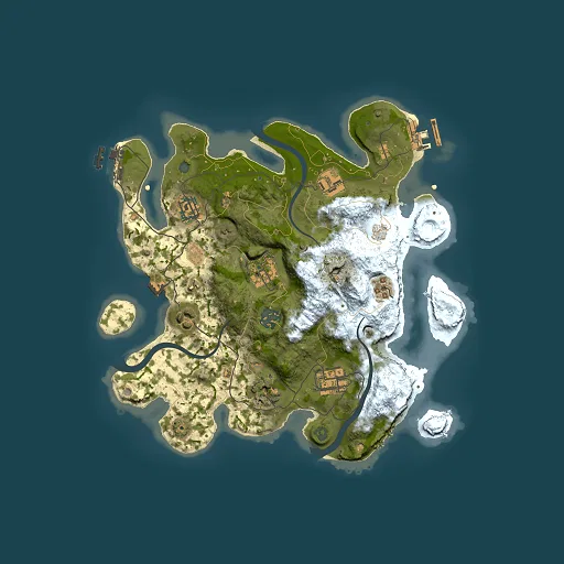 Rust map seed 197177606, 3000x3000m top-down preview