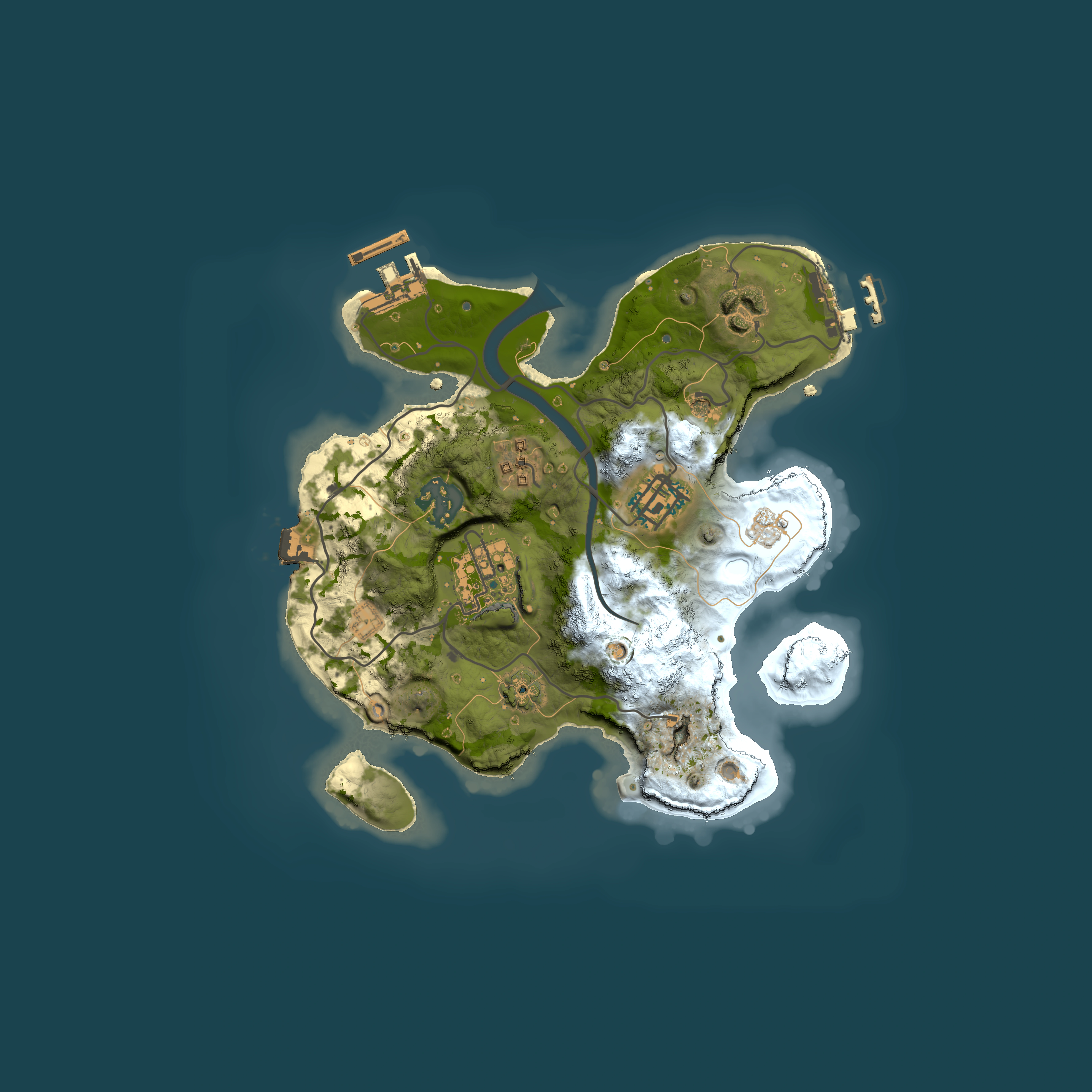 Full top-down render of Rust map seed 1368661482, 2500x2500m