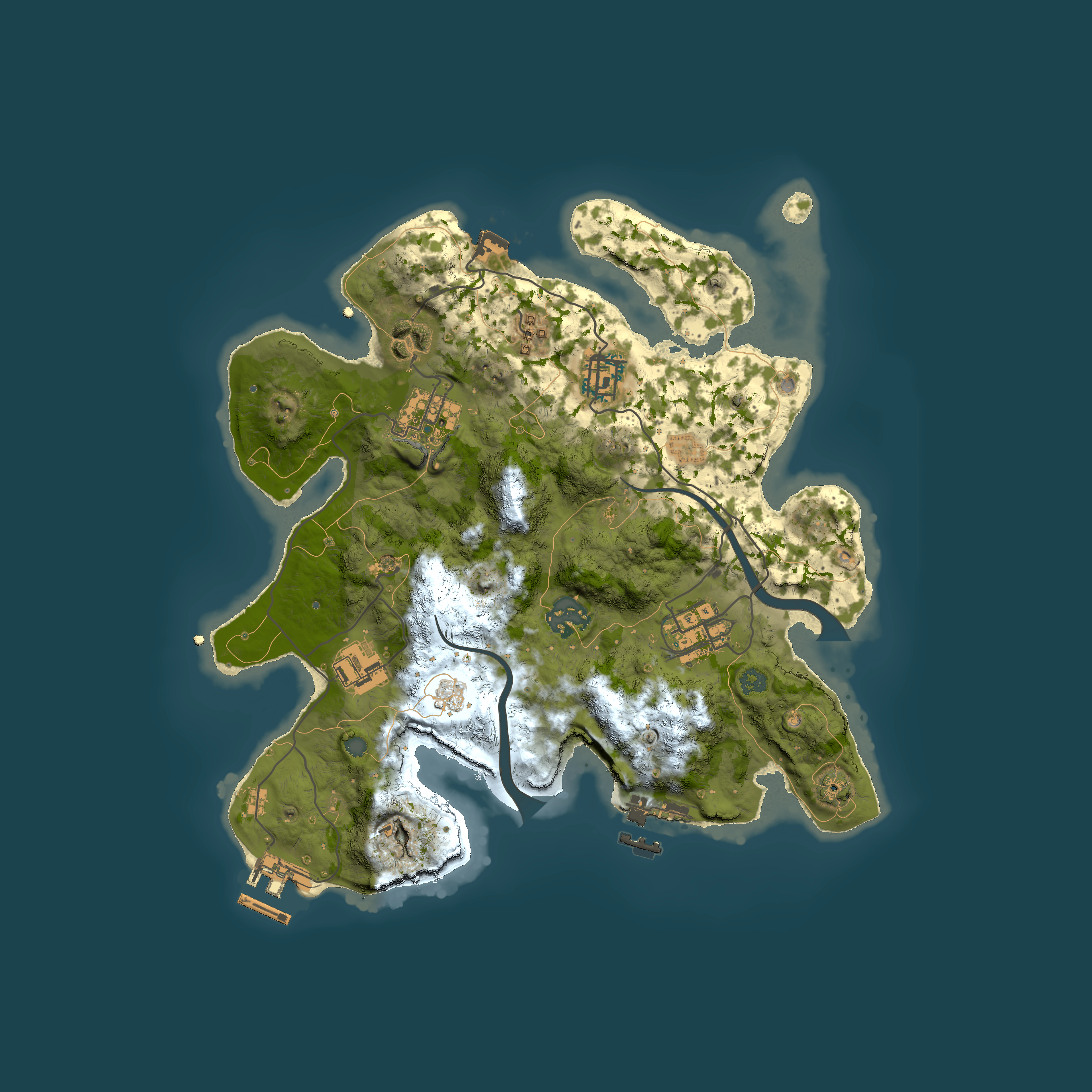 Full top-down render of Rust map seed 1546749660, 3000x3000m