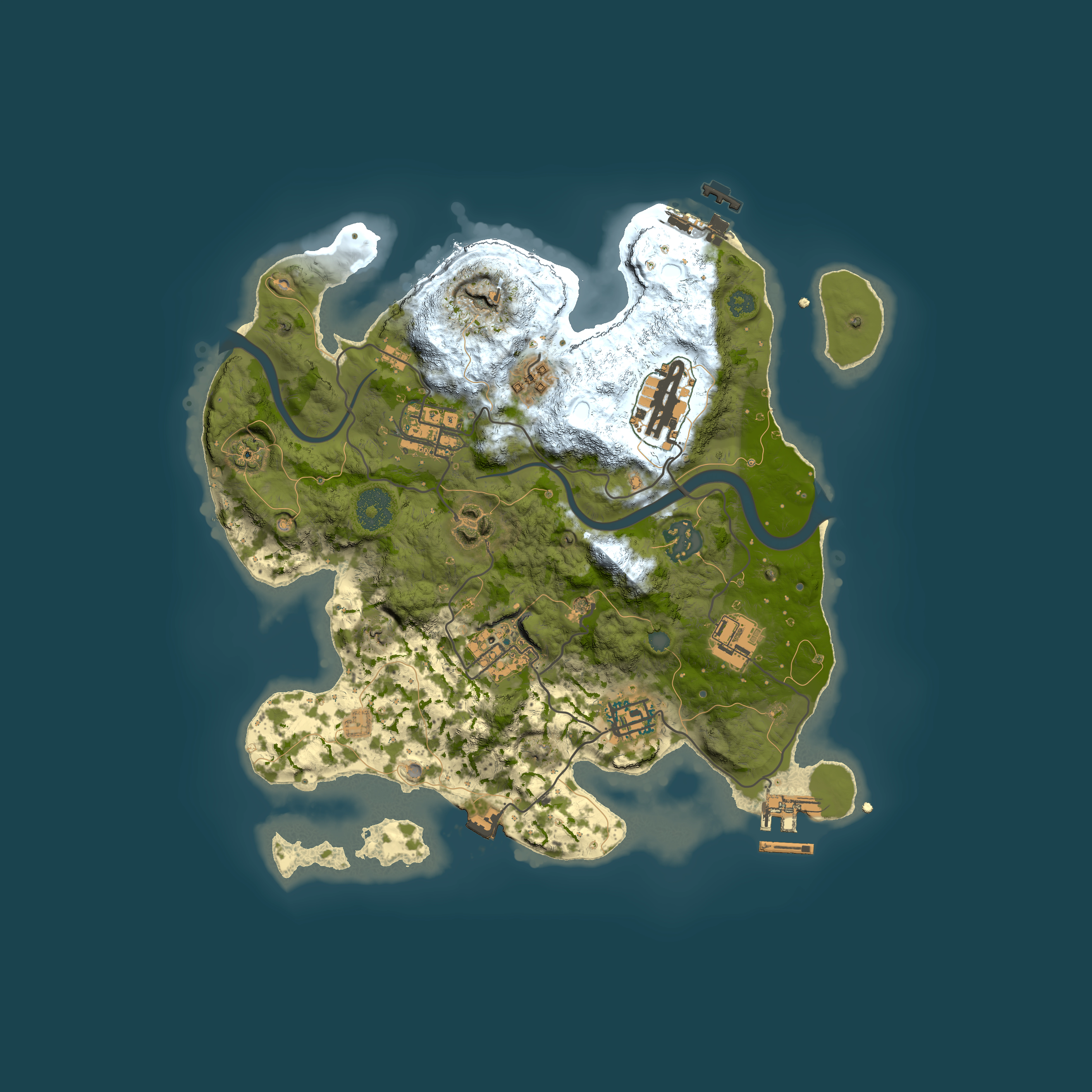 Full top-down render of Rust map seed 200762722, 3000x3000m