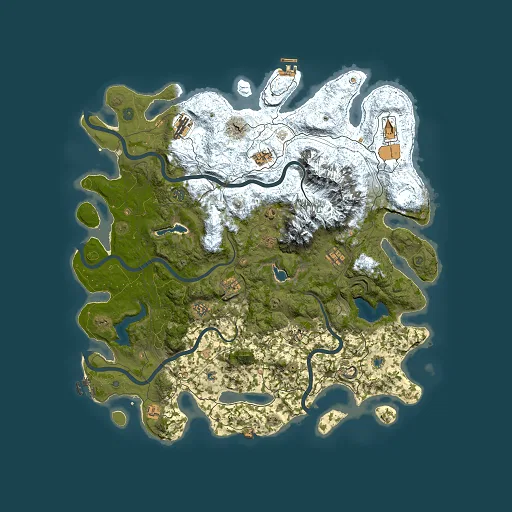 Rust map seed 232514598, 5000x5000m top-down preview