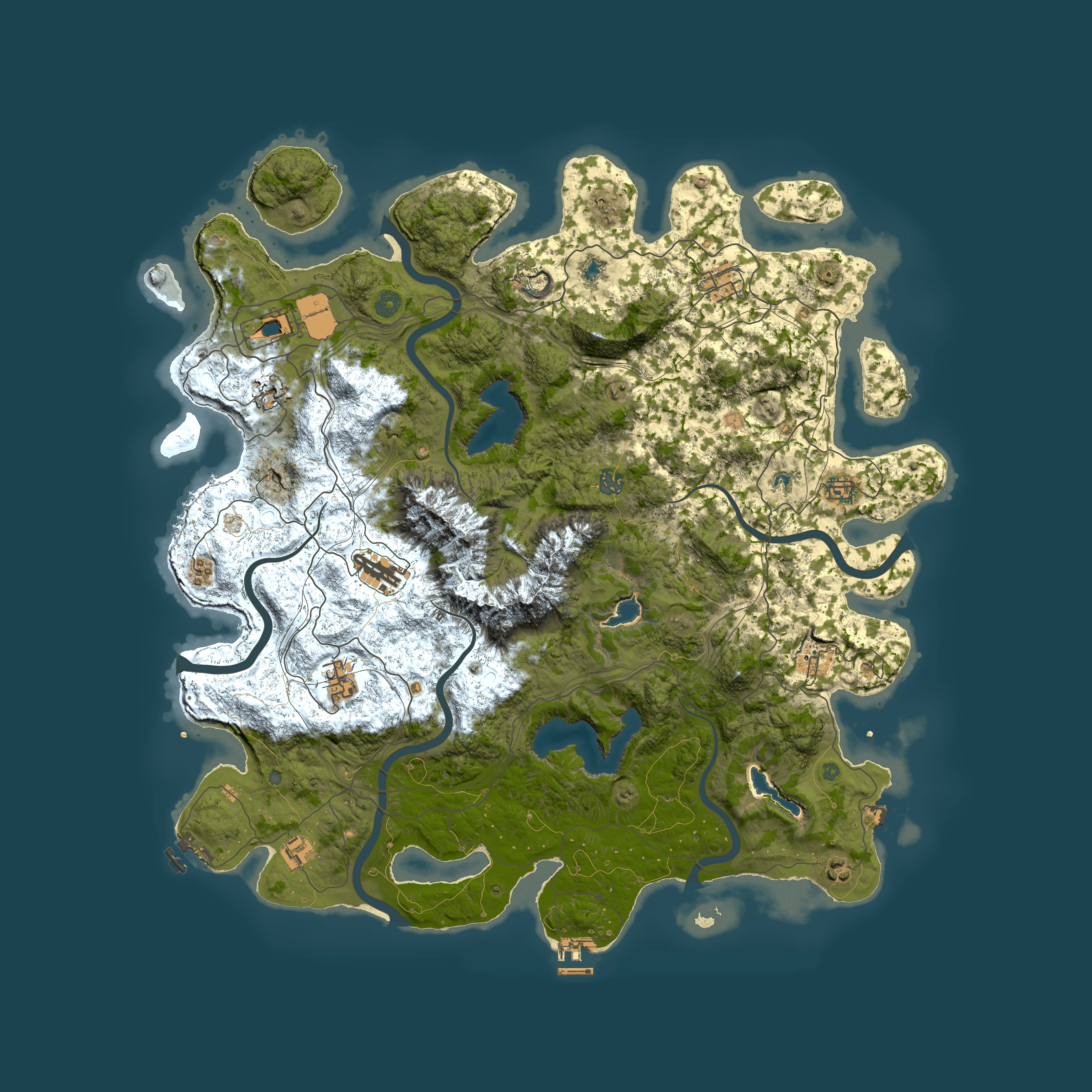 Full top-down render of Rust map seed 966844096, 5000x5000m