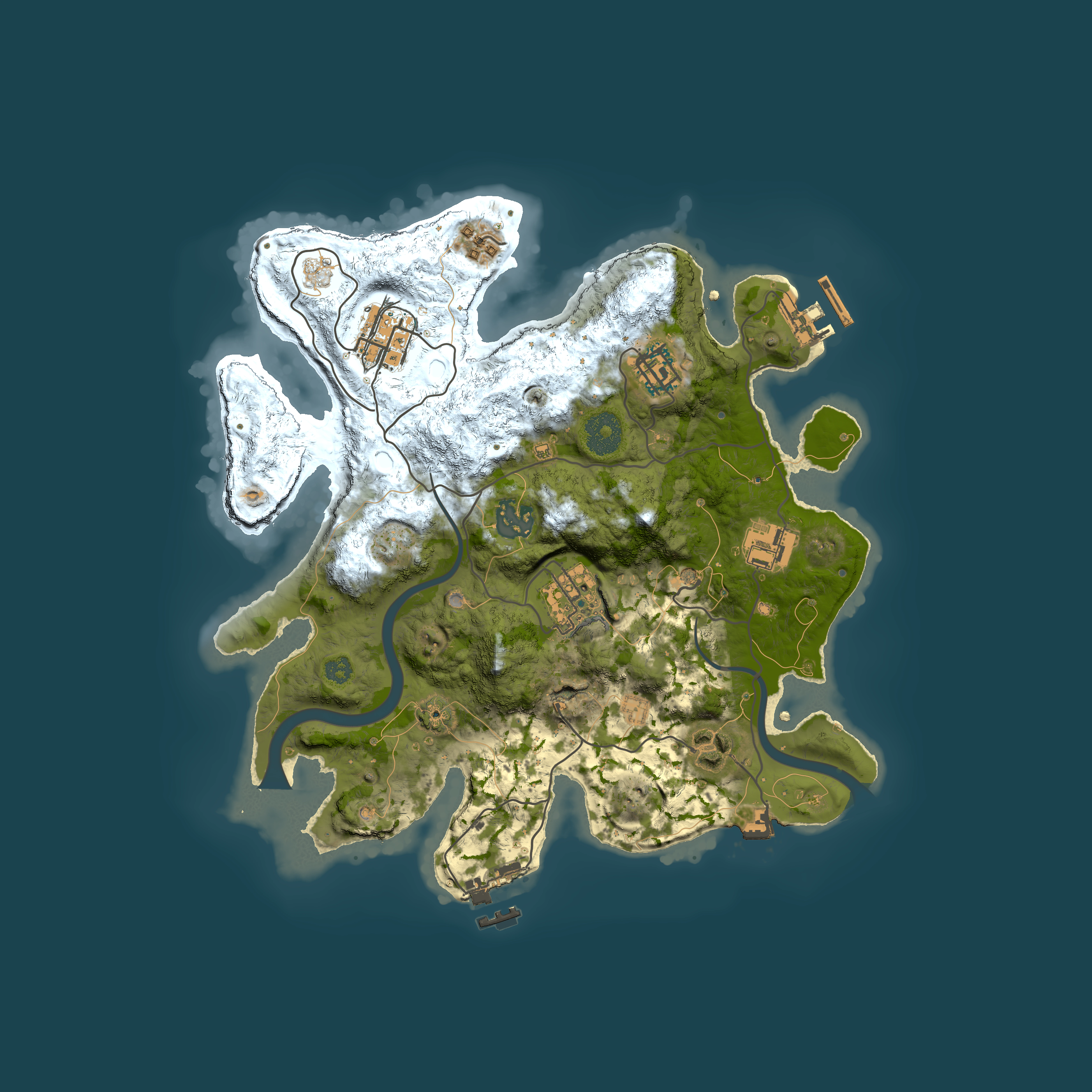 Full top-down render of Rust map seed 343278698, 3000x3000m