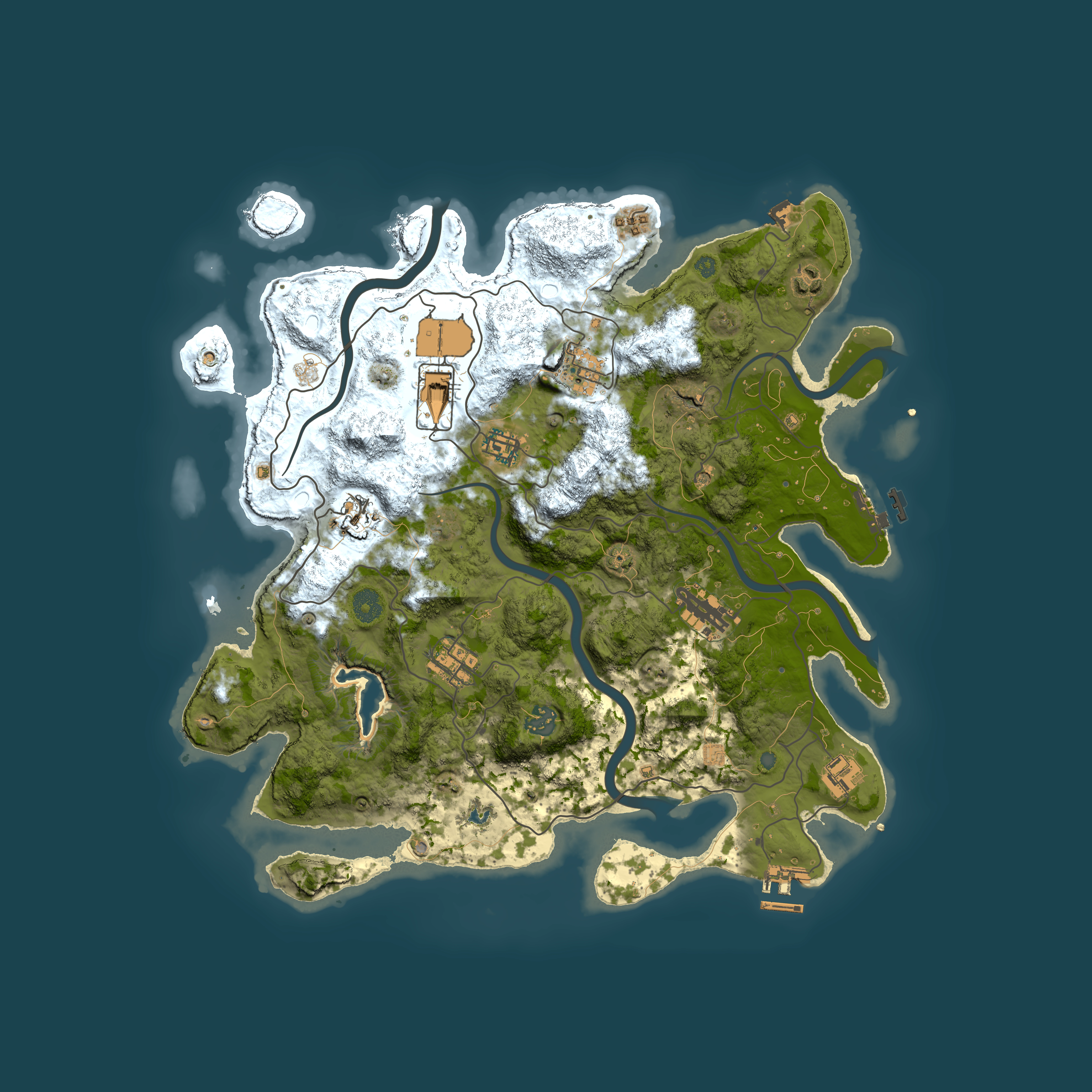 Full top-down render of Rust map seed 1747723262, 4000x4000m