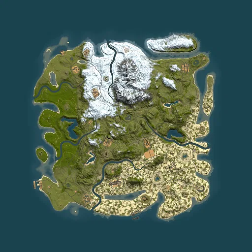 Rust map seed 393821886, 5000x5000m top-down preview