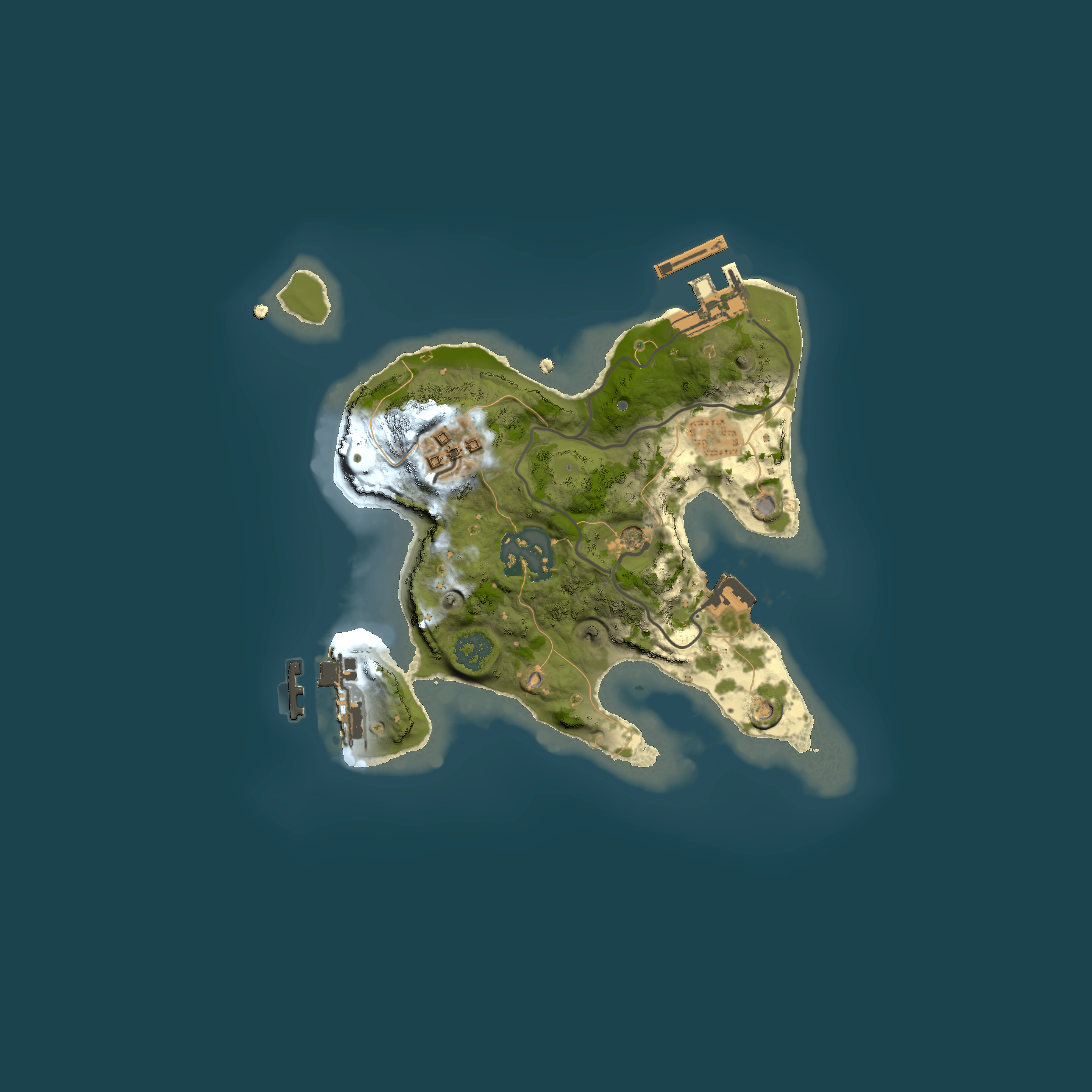 Full top-down render of Rust map seed 218829101, 2000x2000m
