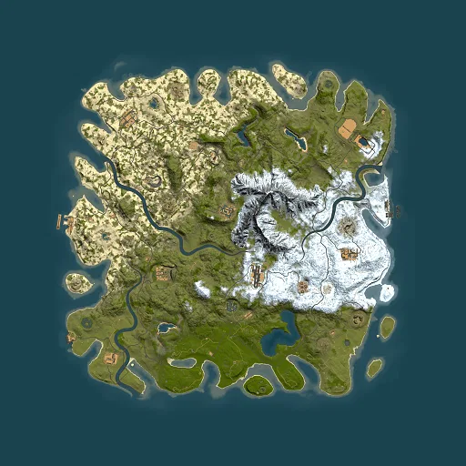 Rust map seed 1286786343, 5000x5000m top-down preview