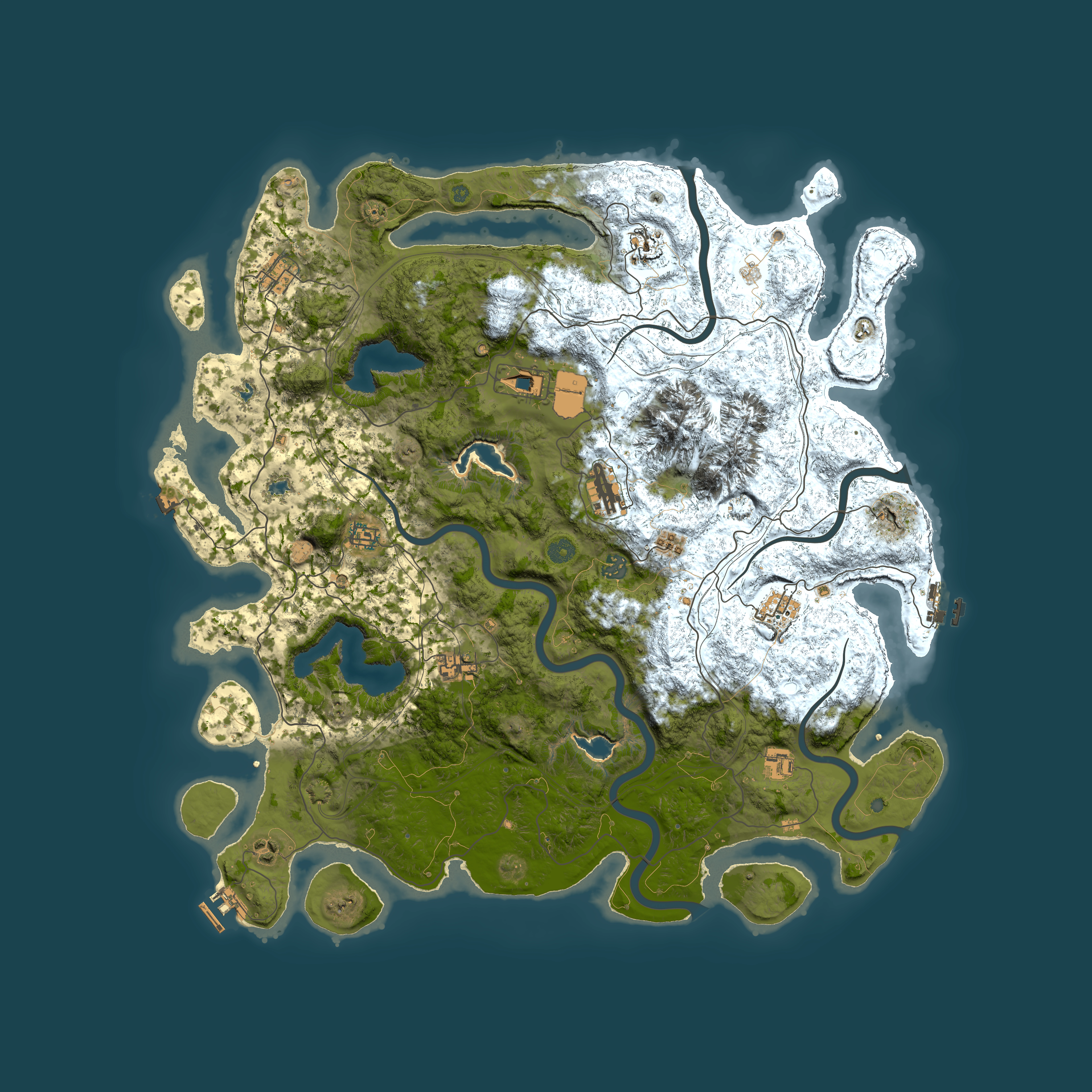 Full top-down render of Rust map seed 1863804363, 5000x5000m