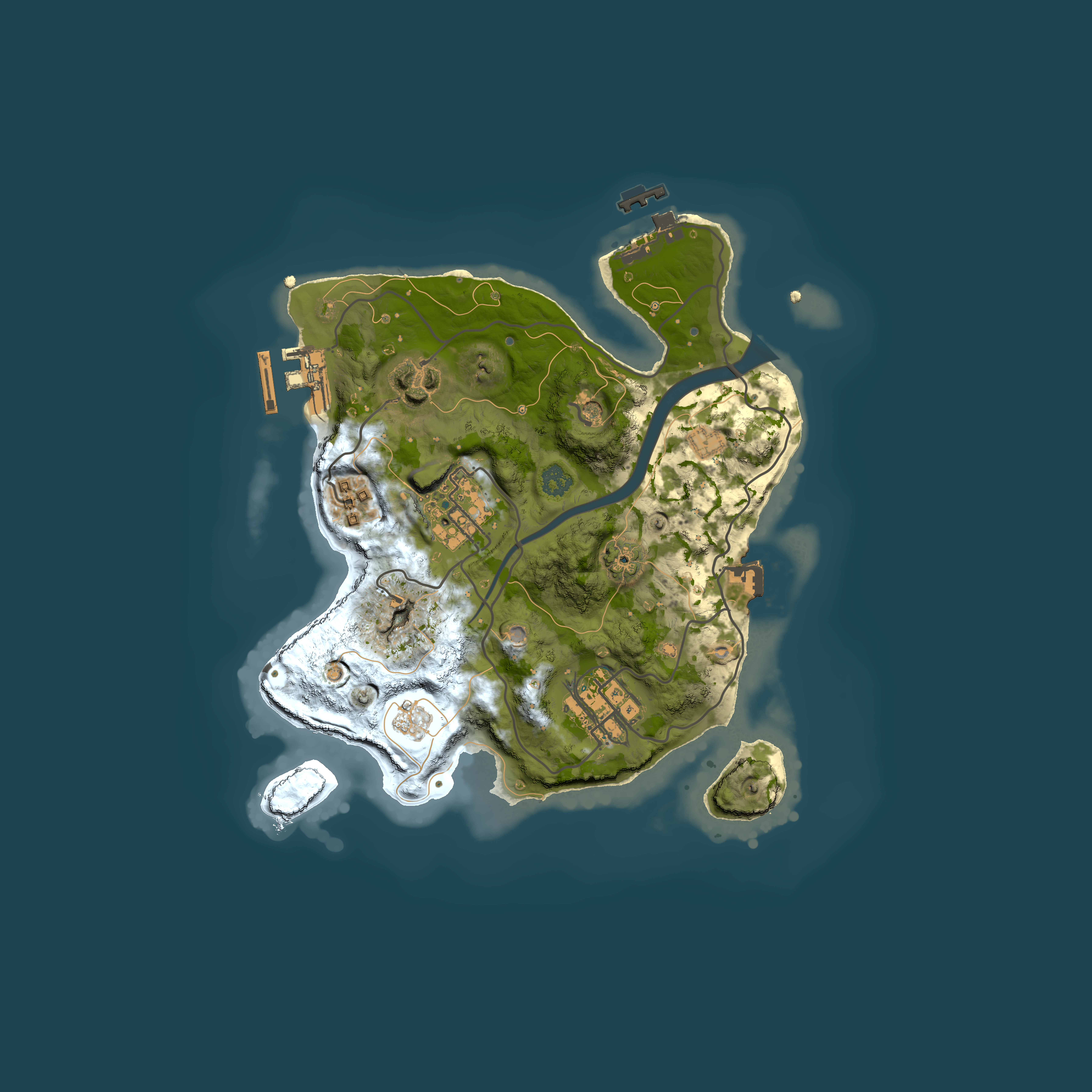 Full top-down render of Rust map seed 10958401, 2500x2500m