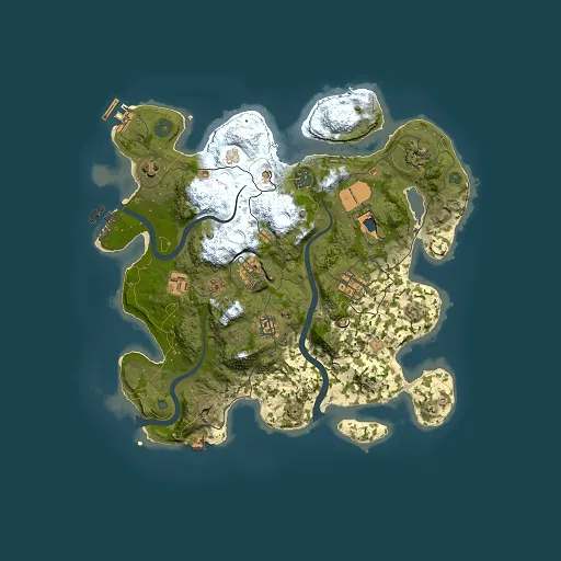 Rust map seed 1383935687, 3500x3500m top-down preview