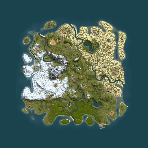 Rust map seed 1716901224, 5000x5000m top-down preview
