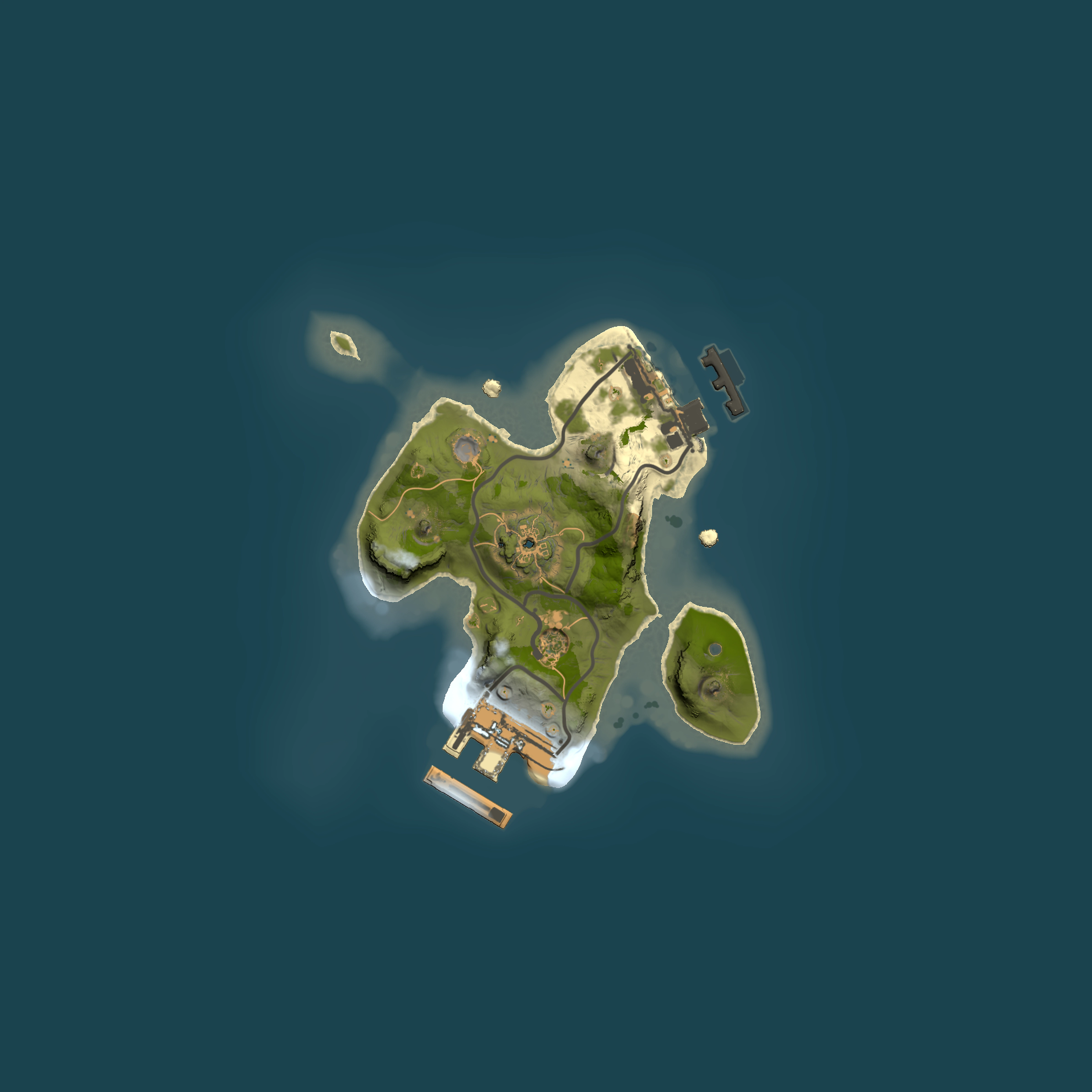 Full top-down render of Rust map seed 590765132, 1500x1500m