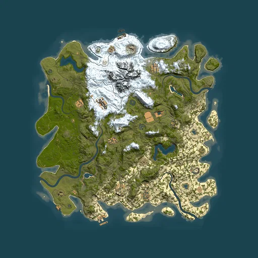 Rust map seed 32899189, 5000x5000m top-down preview