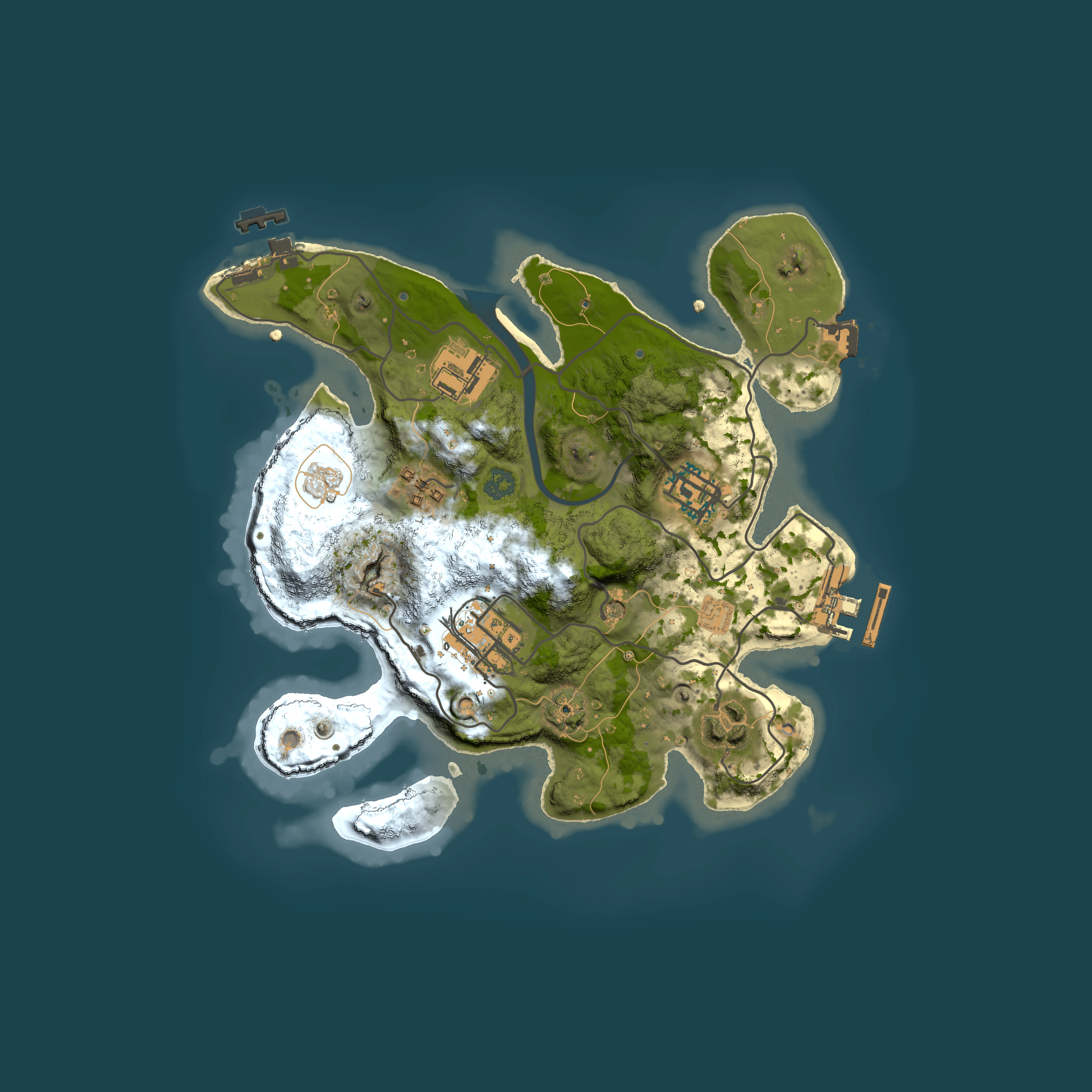 Full top-down render of Rust map seed 2131175572, 2500x2500m