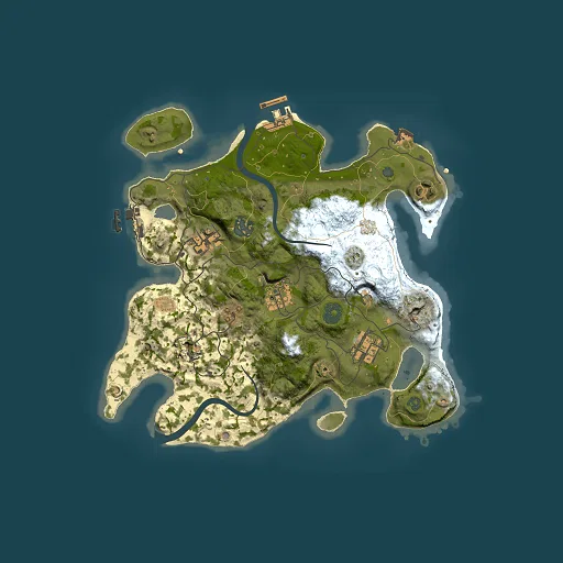 Rust map seed 1722495405, 3000x3000m top-down preview