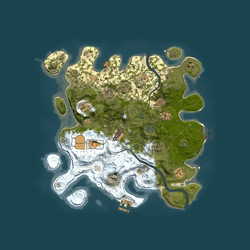 Rust map seed 1445019621, 3500x3500m top-down preview
