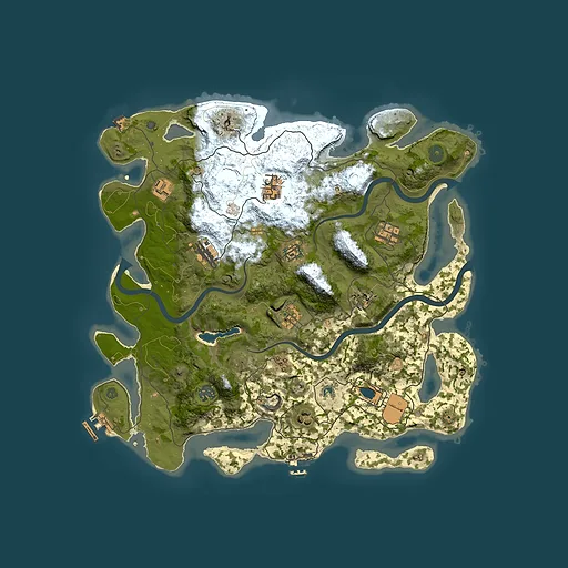 Rust map seed 585810048, 4000x4000m top-down preview