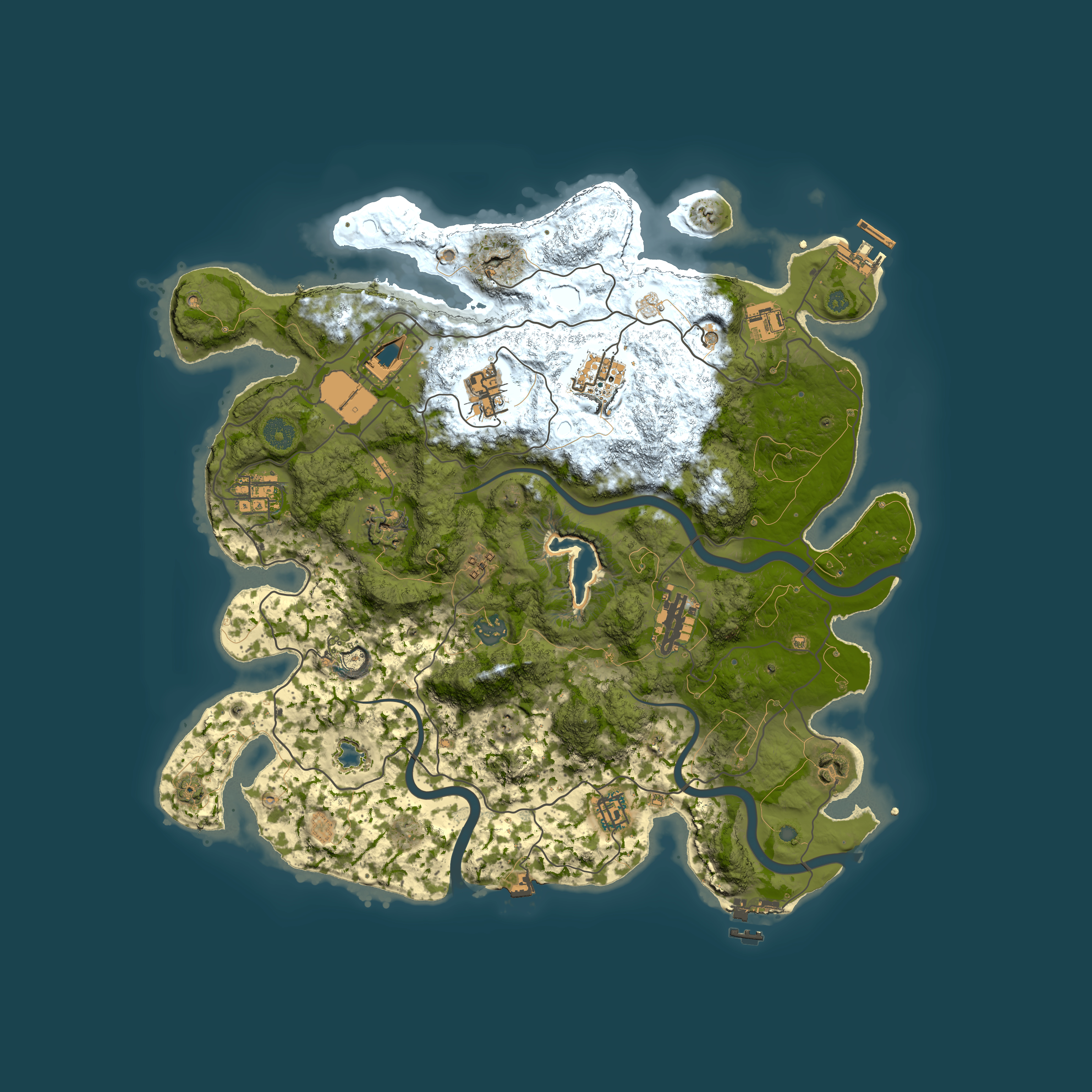 Full top-down render of Rust map seed 1933908647, 4000x4000m