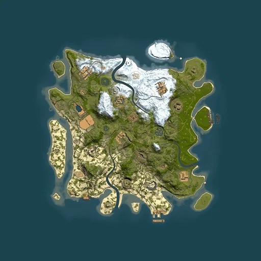 Rust map seed 301597446, 3500x3500m top-down preview