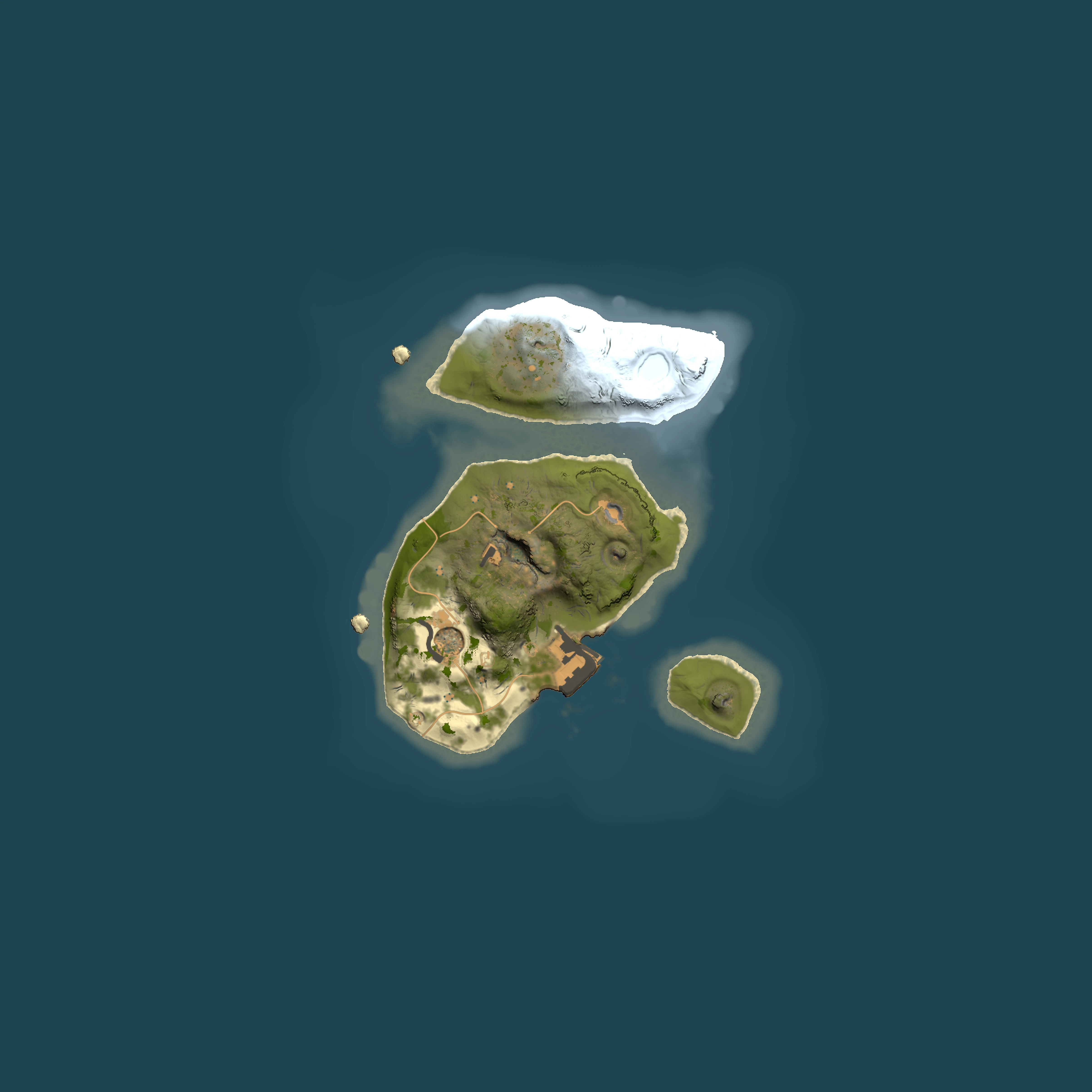 Full top-down render of Rust map seed 660176186, 1500x1500m