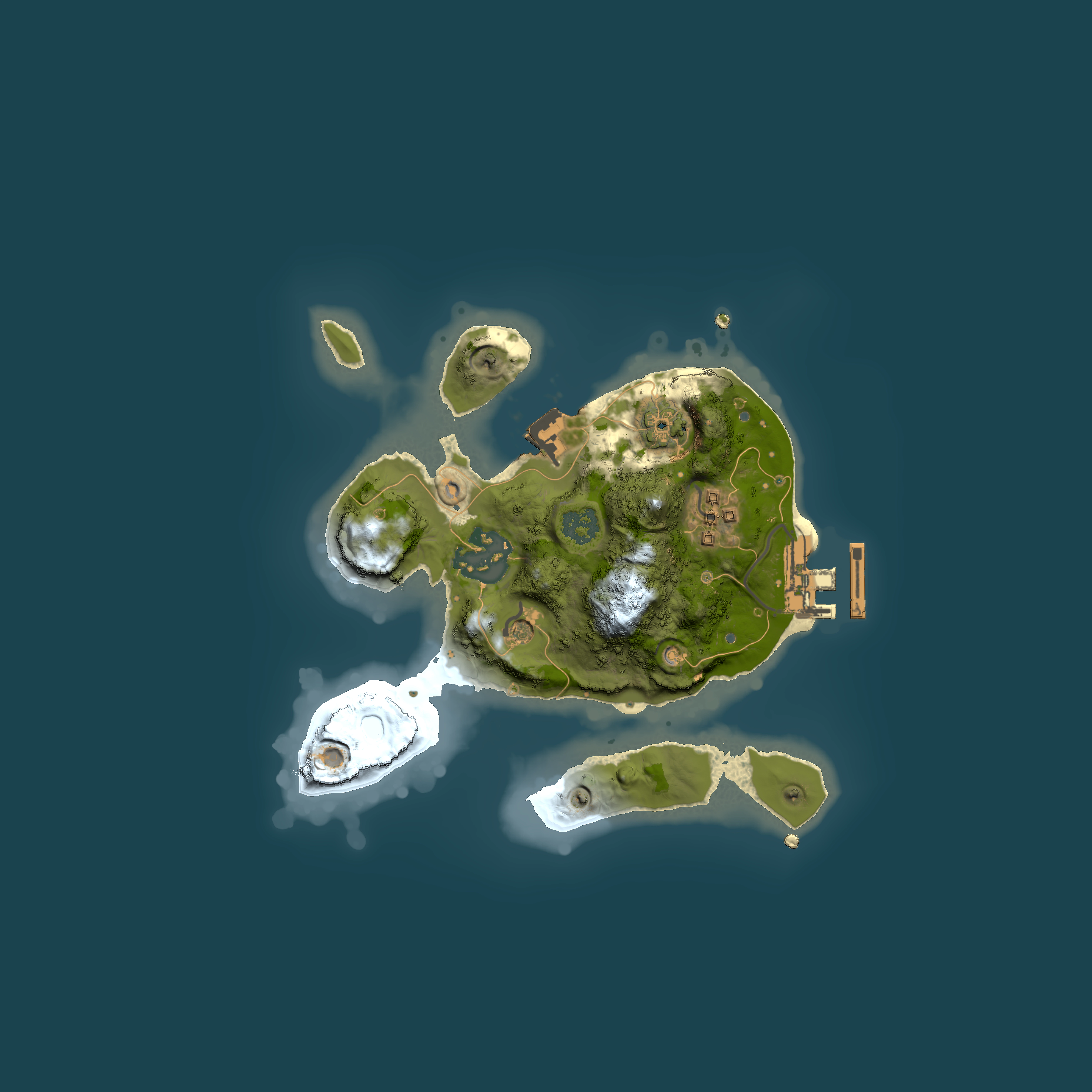 Full top-down render of Rust map seed 664311529, 2000x2000m