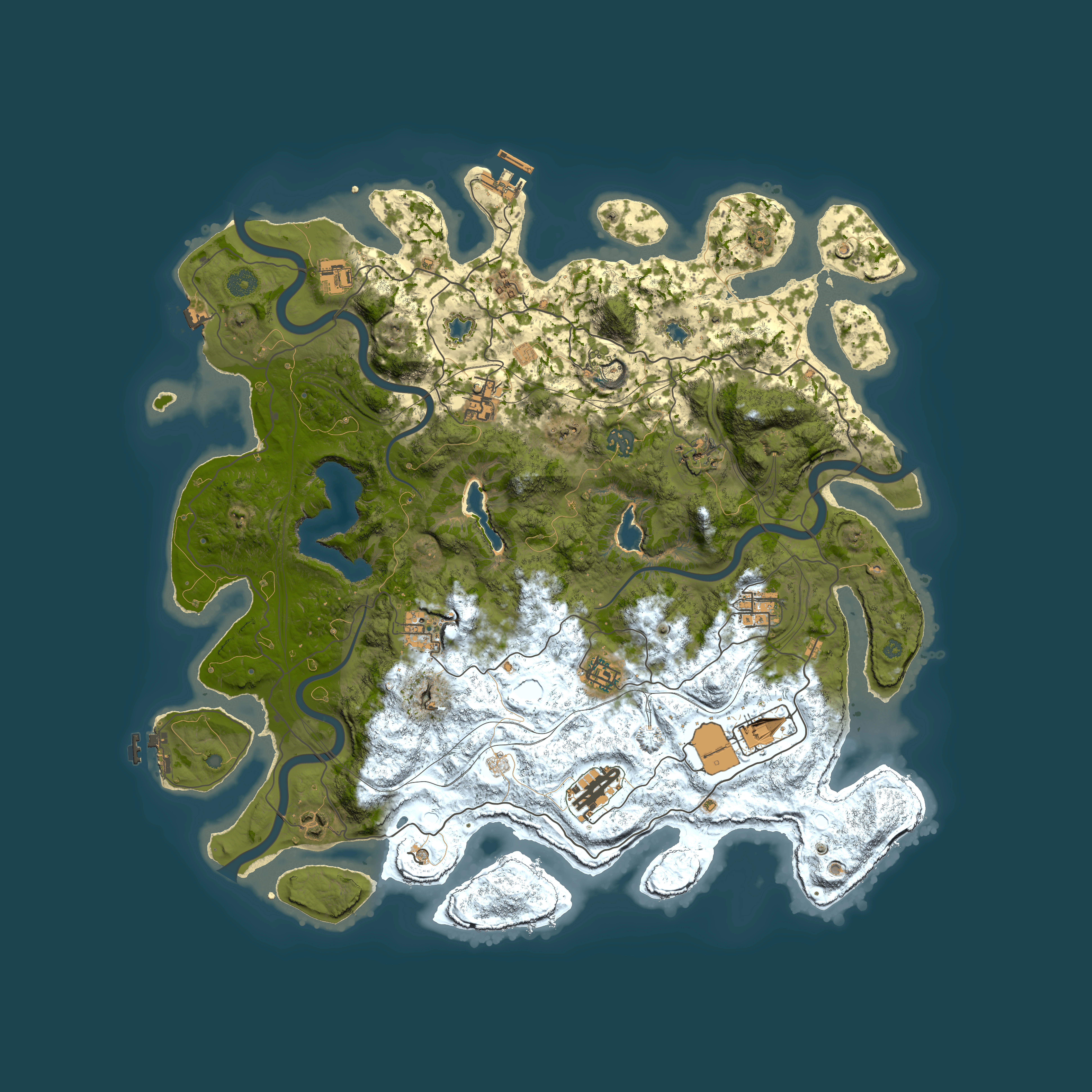 Full top-down render of Rust map seed 1553281441, 4500x4500m