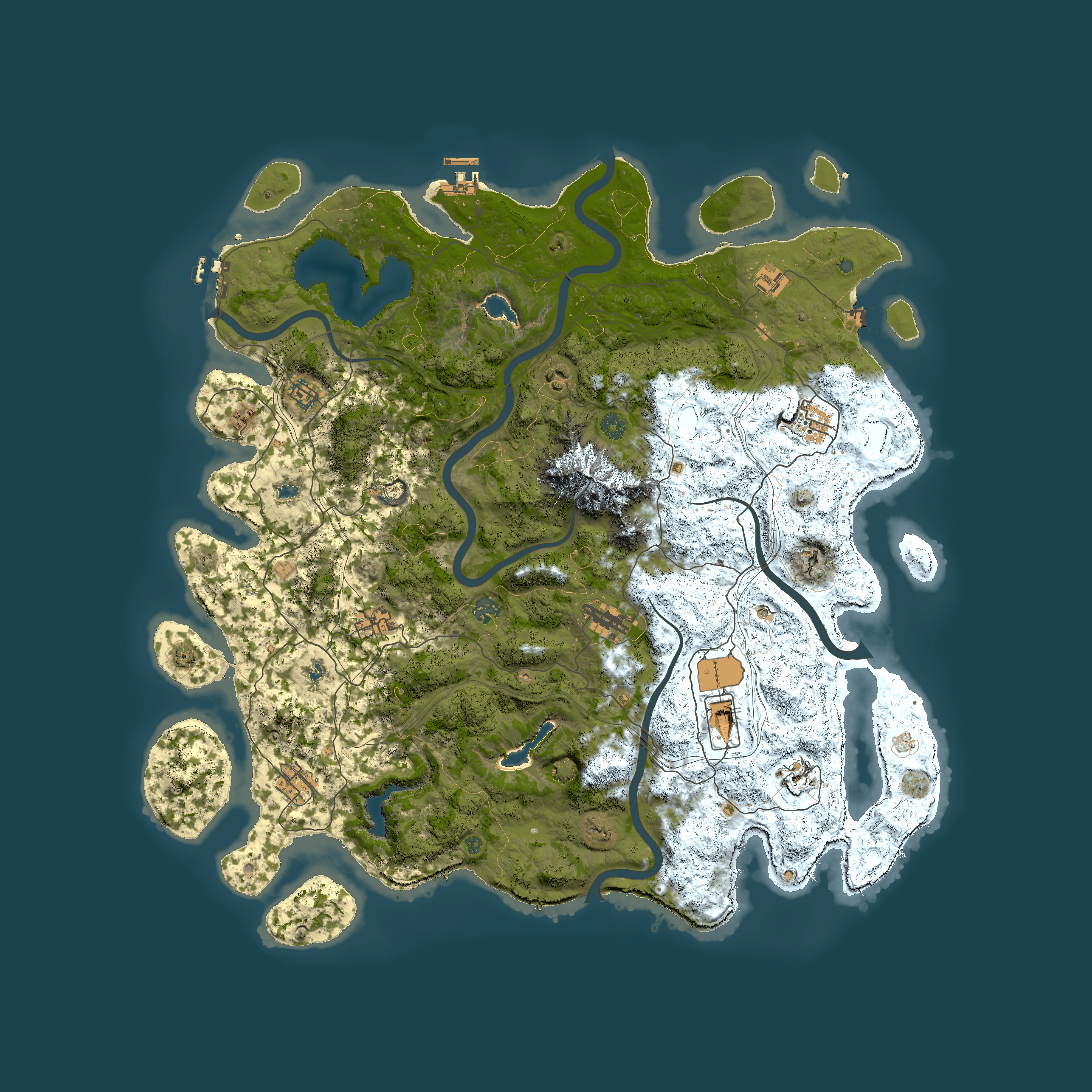 Full top-down render of Rust map seed 2063988415, 5000x5000m