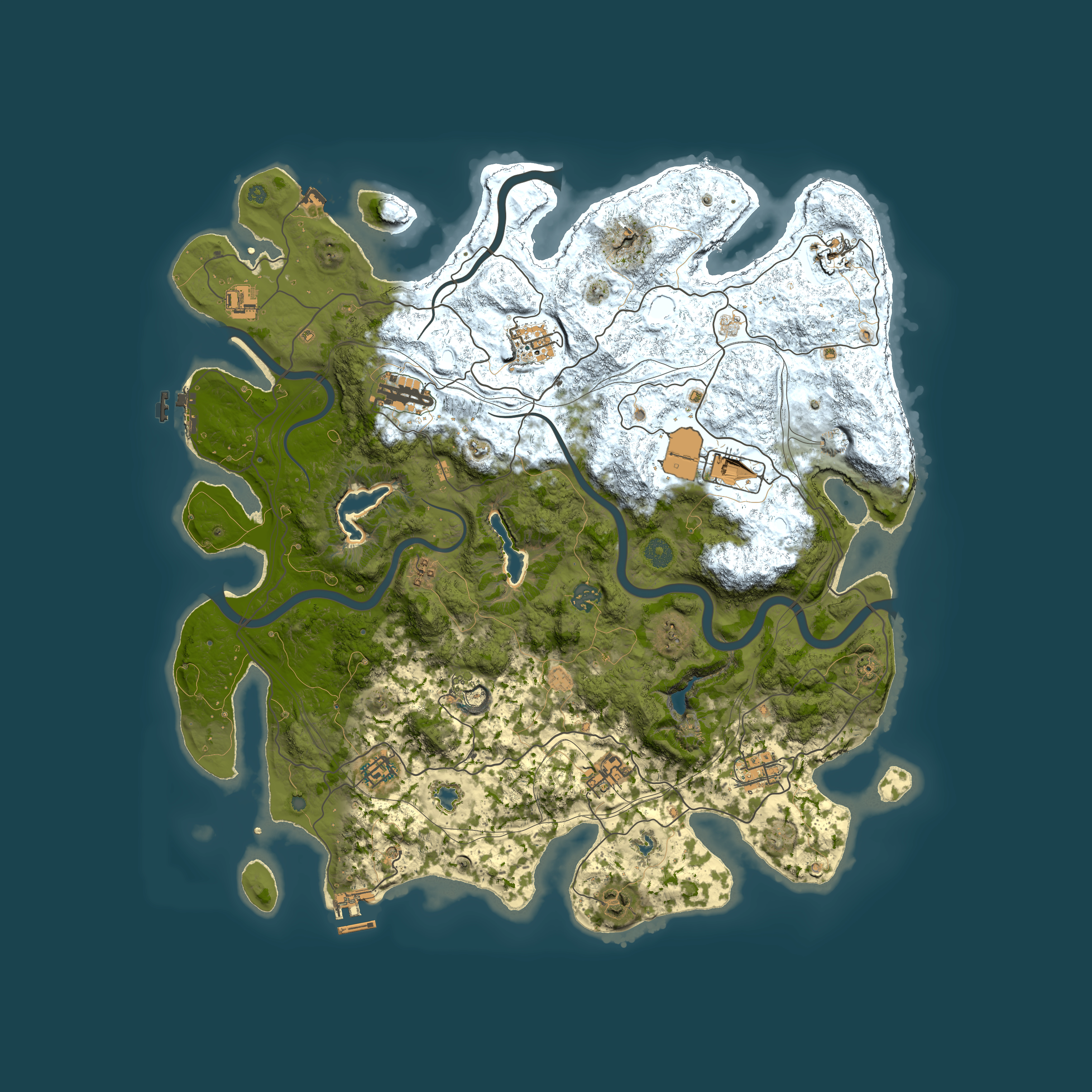 Full top-down render of Rust map seed 436144049, 4500x4500m