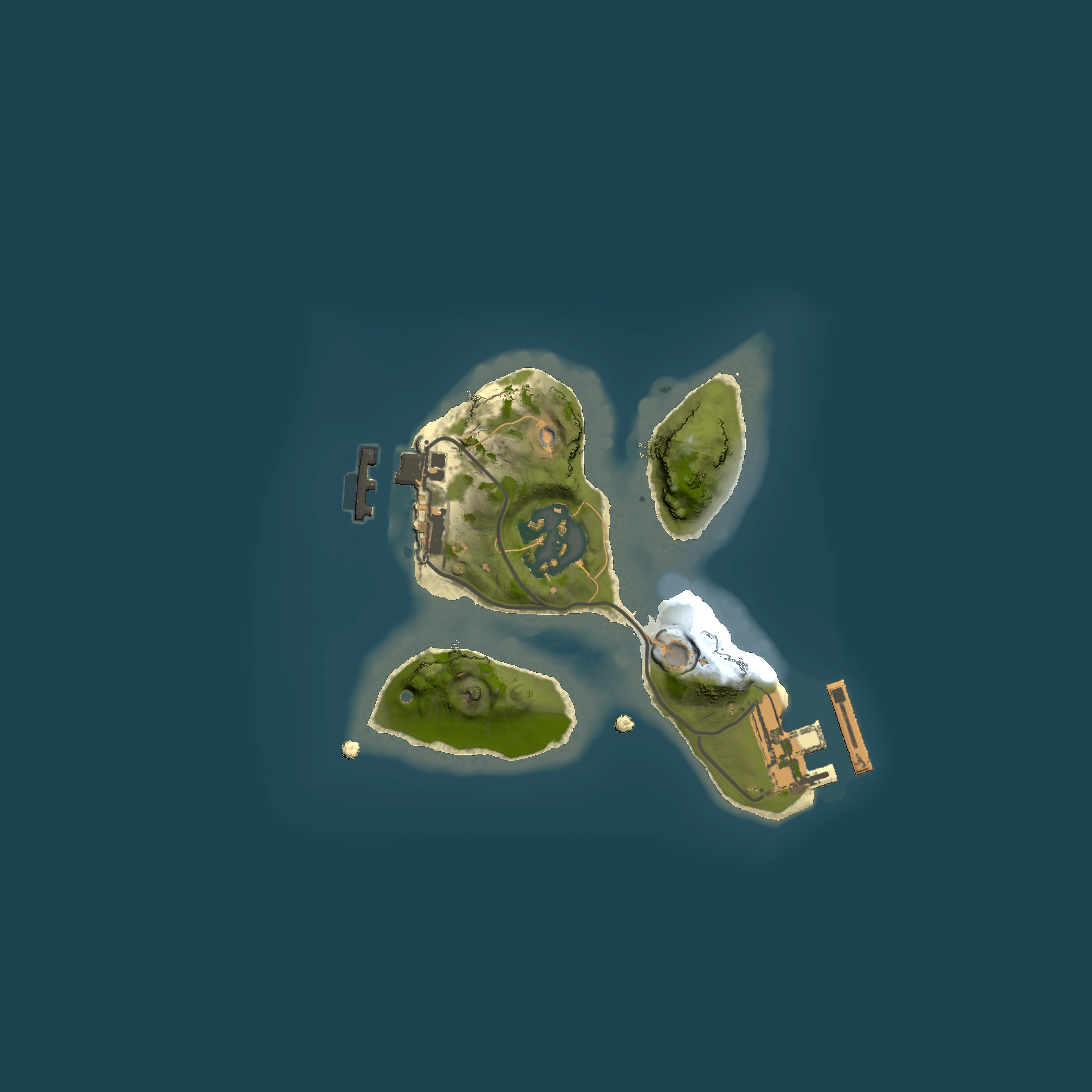 Full top-down render of Rust map seed 290301809, 1500x1500m