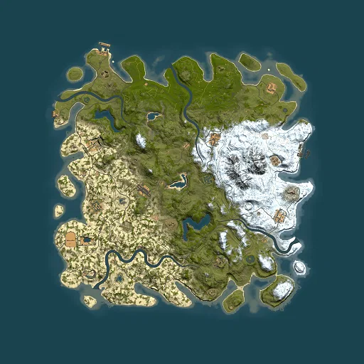 Rust map seed 1542509719, 5000x5000m top-down preview