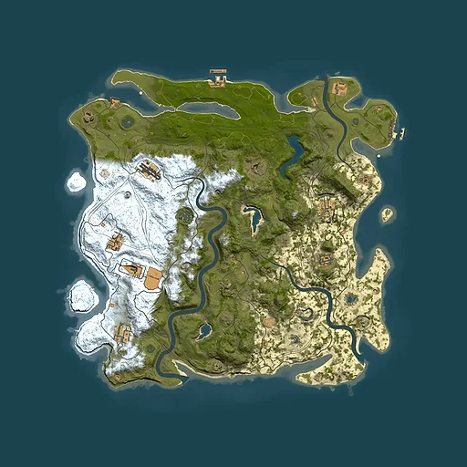 Rust map seed 2042173152, 4500x4500m top-down preview