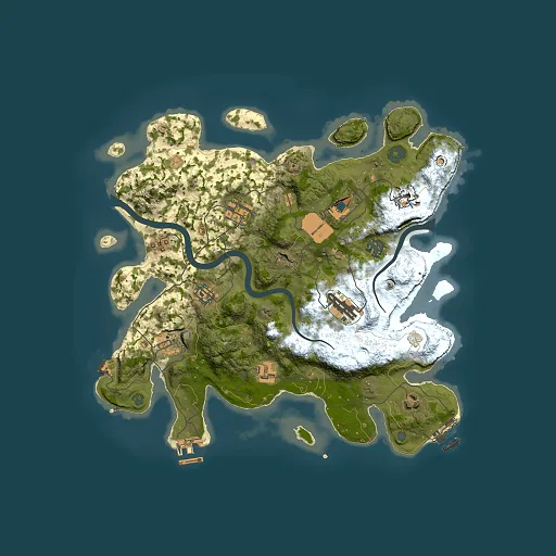 Rust map seed 764335156, 3500x3500m top-down preview
