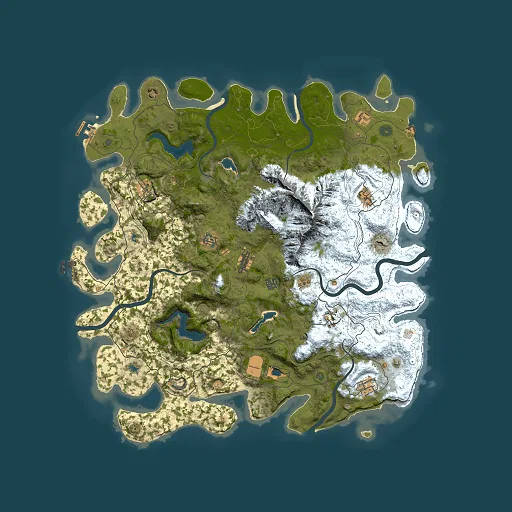 Rust map seed 1323191523, 5000x5000m top-down preview