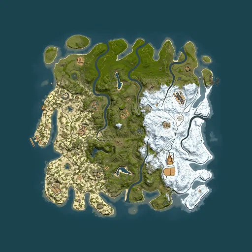 Rust map seed 999232047, 4500x4500m top-down preview