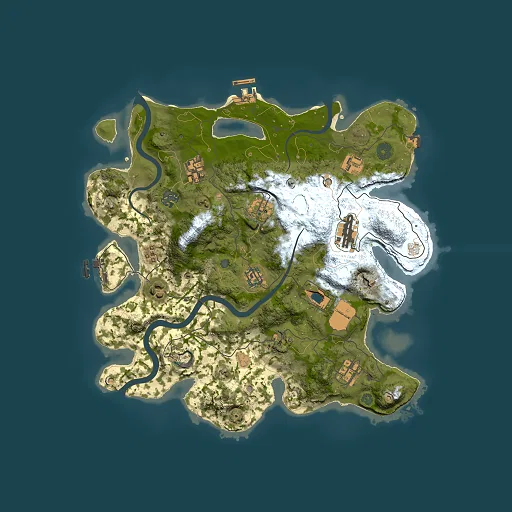 Rust map seed 1964488754, 3500x3500m top-down preview