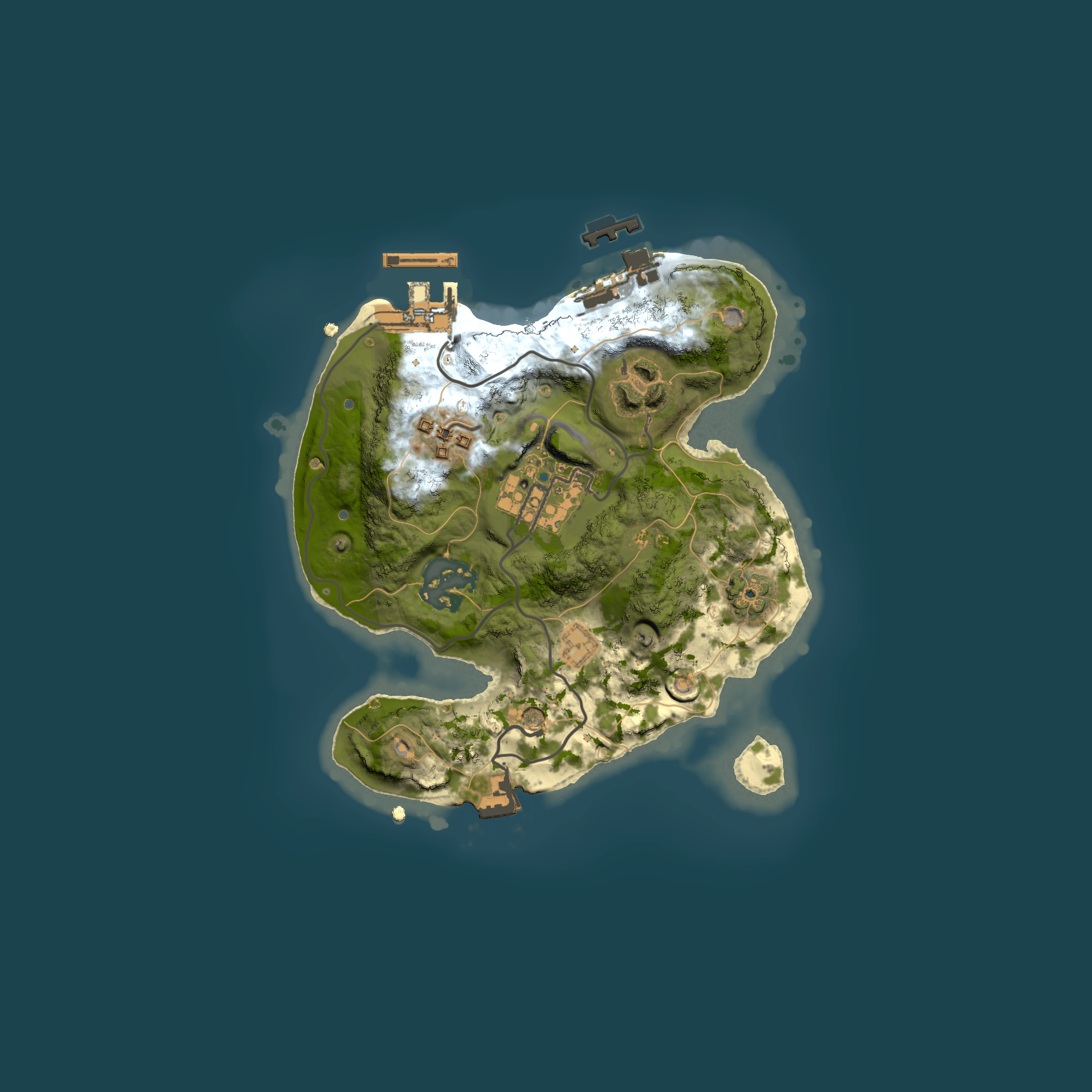 Full top-down render of Rust map seed 1874436549, 2000x2000m