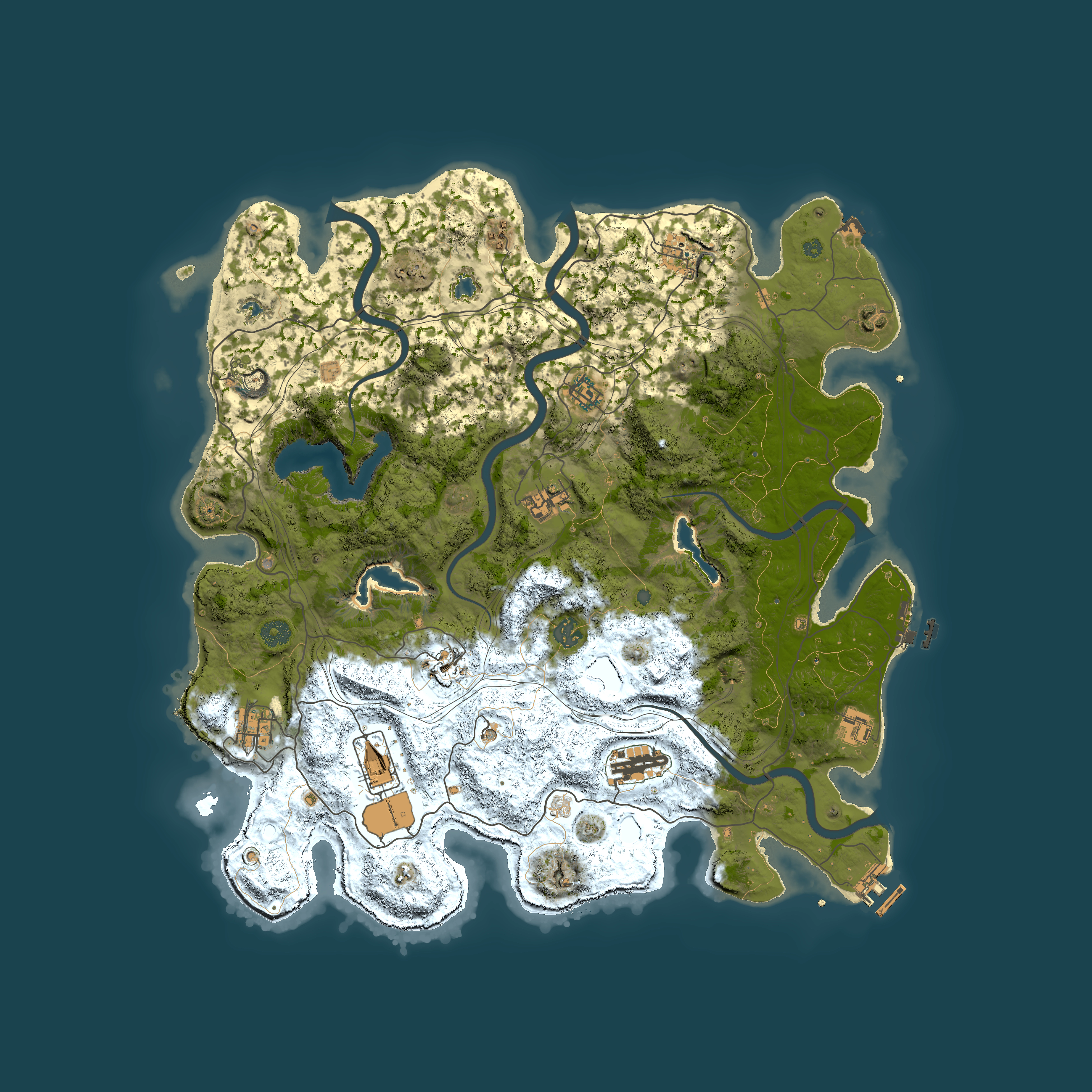 Full top-down render of Rust map seed 1568195015, 4500x4500m