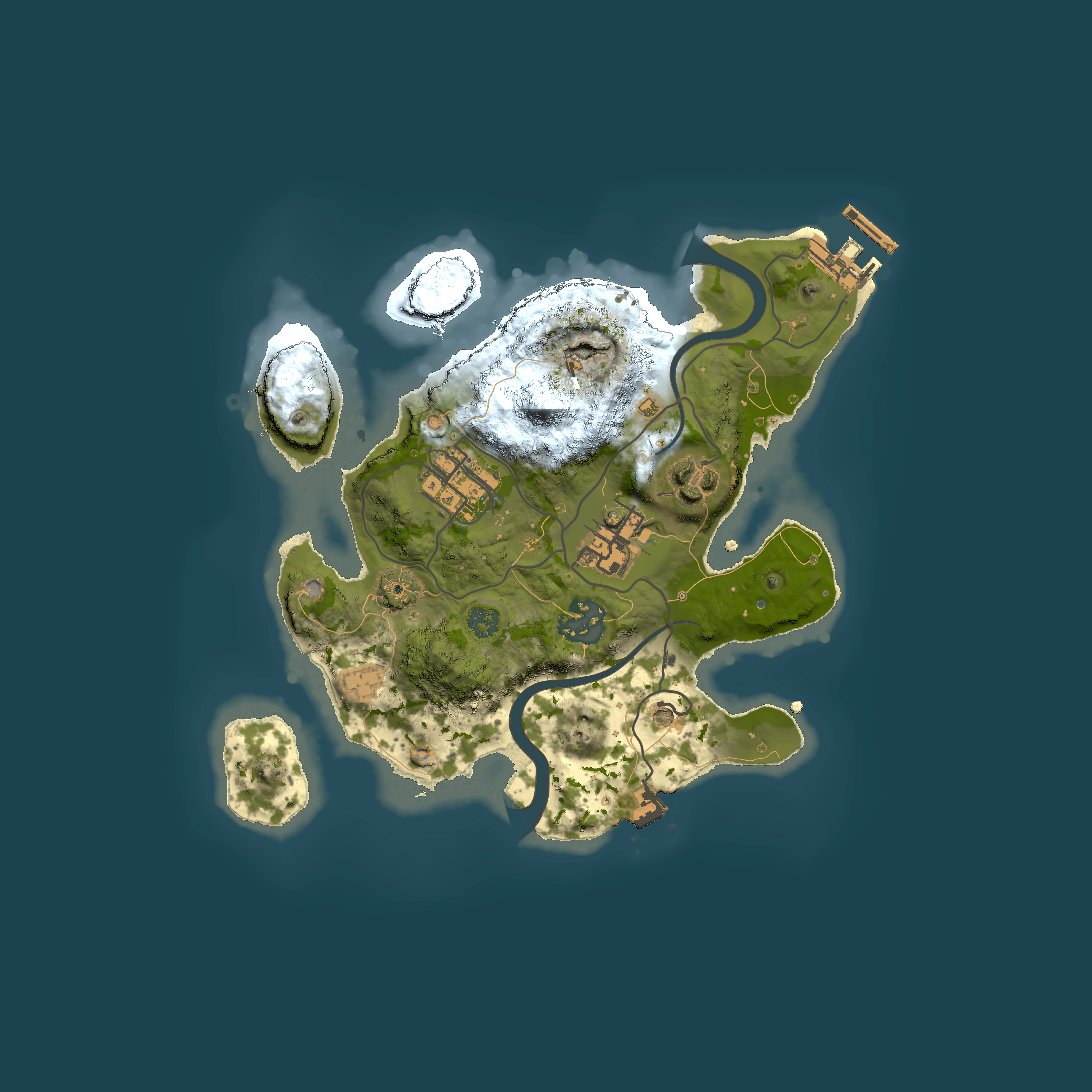 Full top-down render of Rust map seed 955870034, 2500x2500m